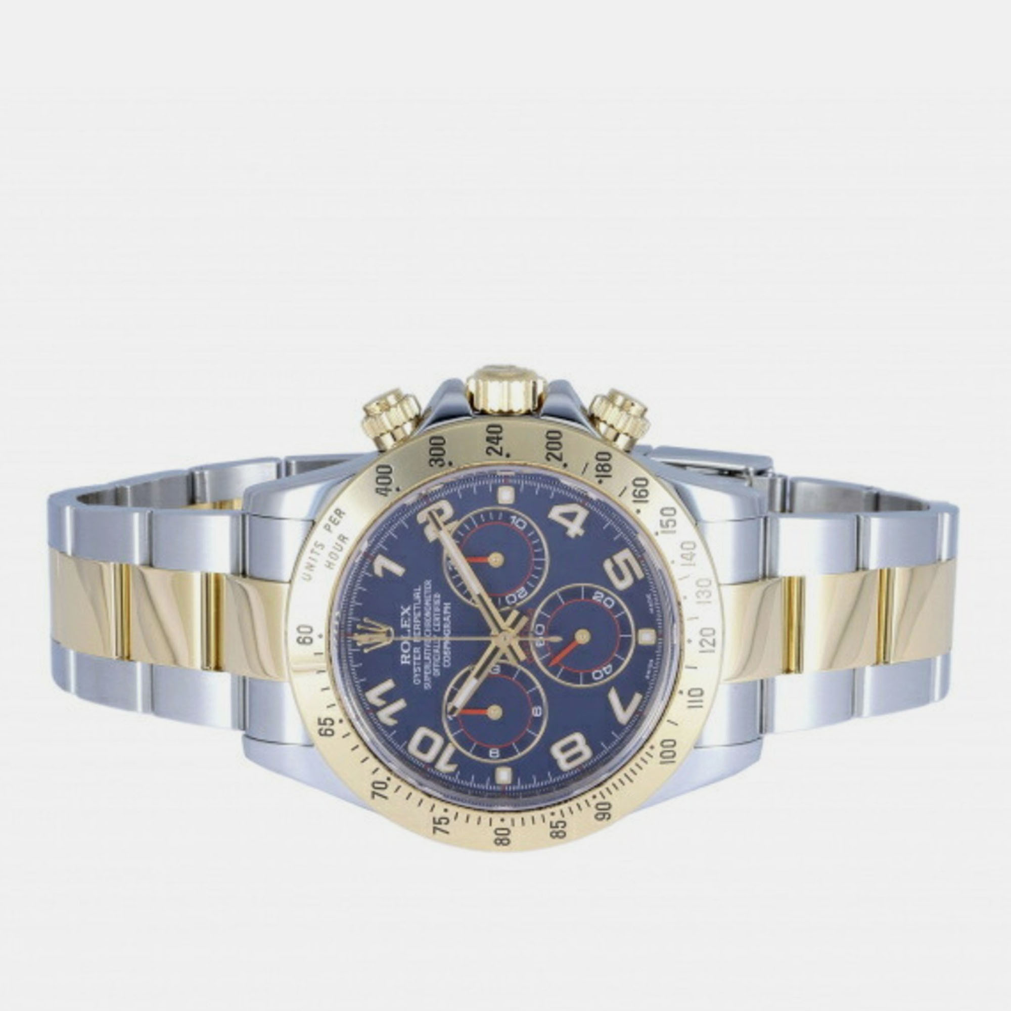 

Rolex Blue 18k Yellow Gold And Stainless Steel Cosmograph Daytona 116523 Automatic Men's Wristwatch 40 mm