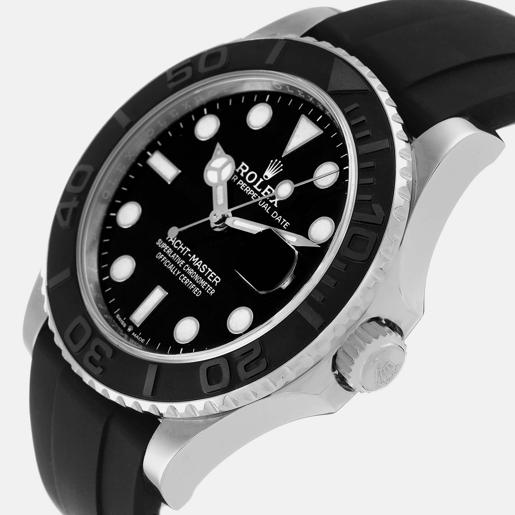 

Rolex Yachtmaster White Gold Oysterflex Bracelet Men's Watch 226659 42 mm, Black