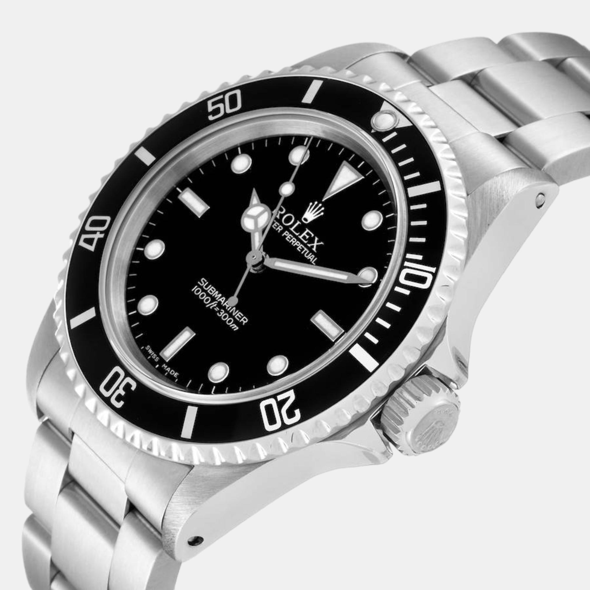 

Rolex Submariner No Date  2 Liner Steel Mens Watch 14060, Black