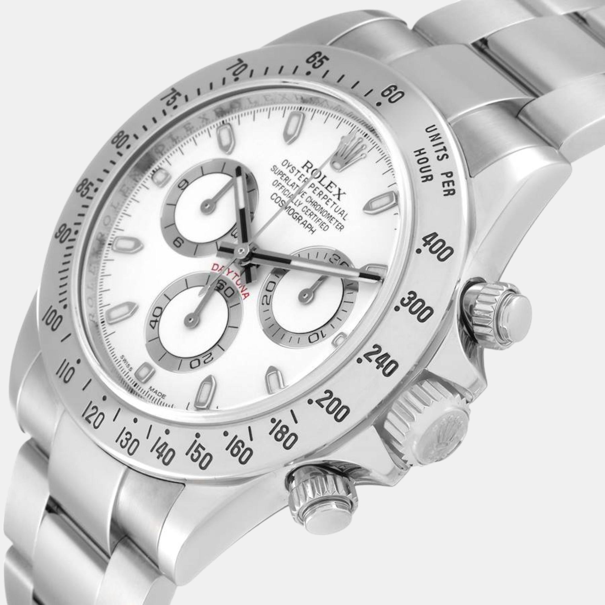 

Rolex Daytona White Dial Chronograph Steel Mens Watch 116520