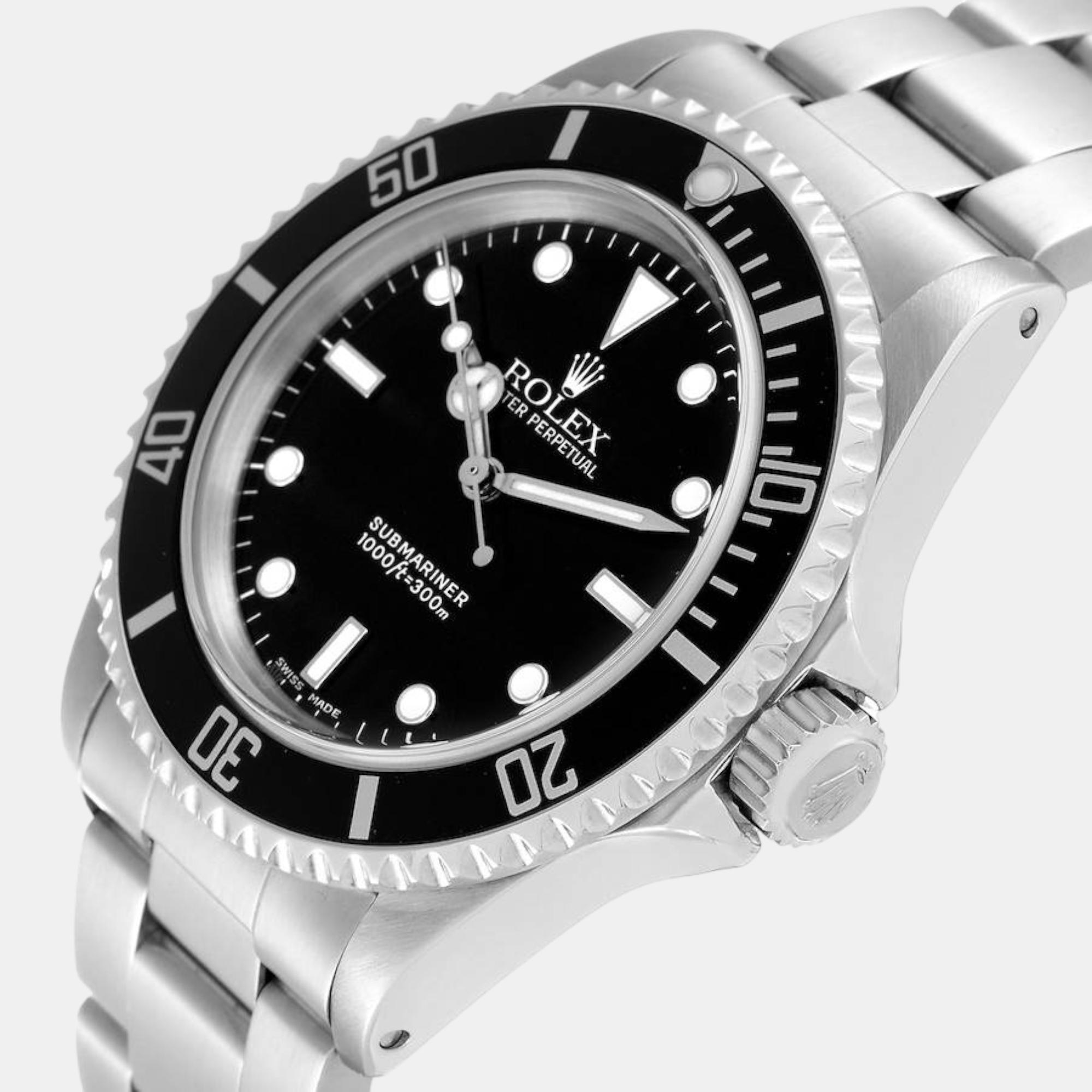 

Rolex Submariner No Date  2 Liner Steel Mens Watch 14060, Black