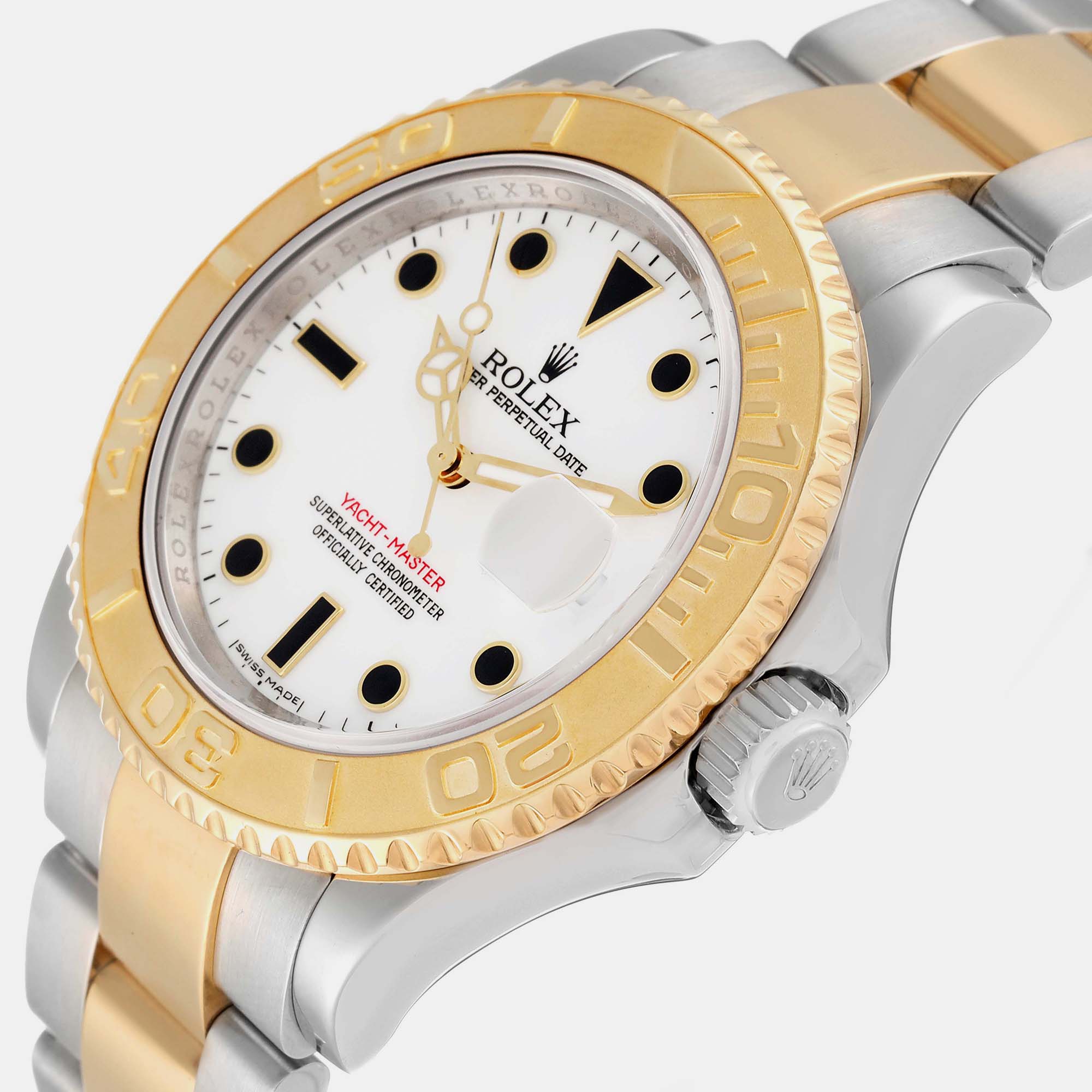 

Rolex Yachtmaster Steel Yellow Gold White Dial Mens Watch 16623 40 mm