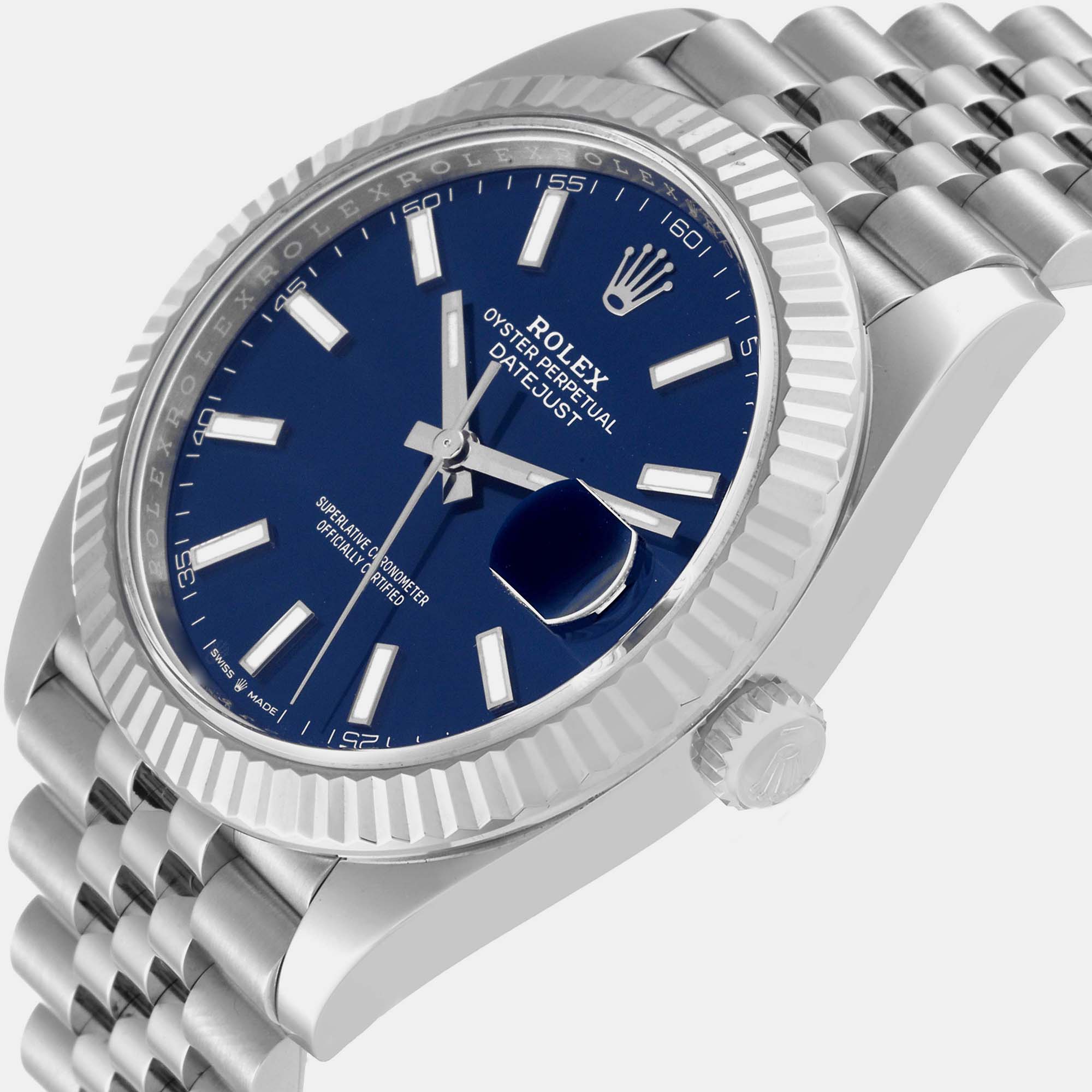 

Rolex Datejust 41 Steel White Gold Blue Dial Men's Watch 126334 41 mm