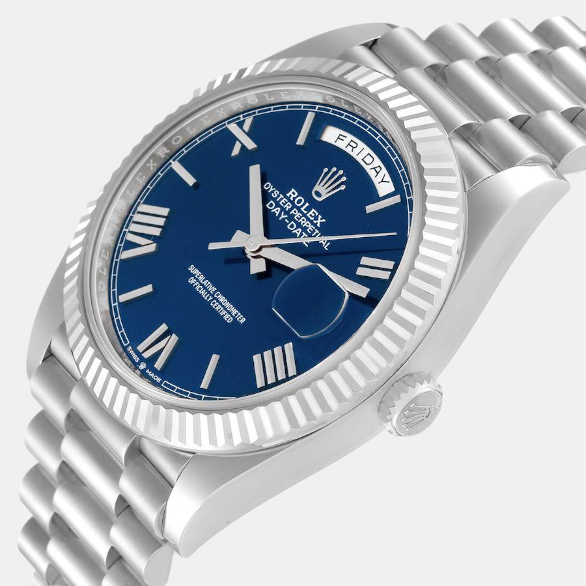 

Rolex President Day-Date  Blue Dial Platinum Men's Watch 228236 40 mm