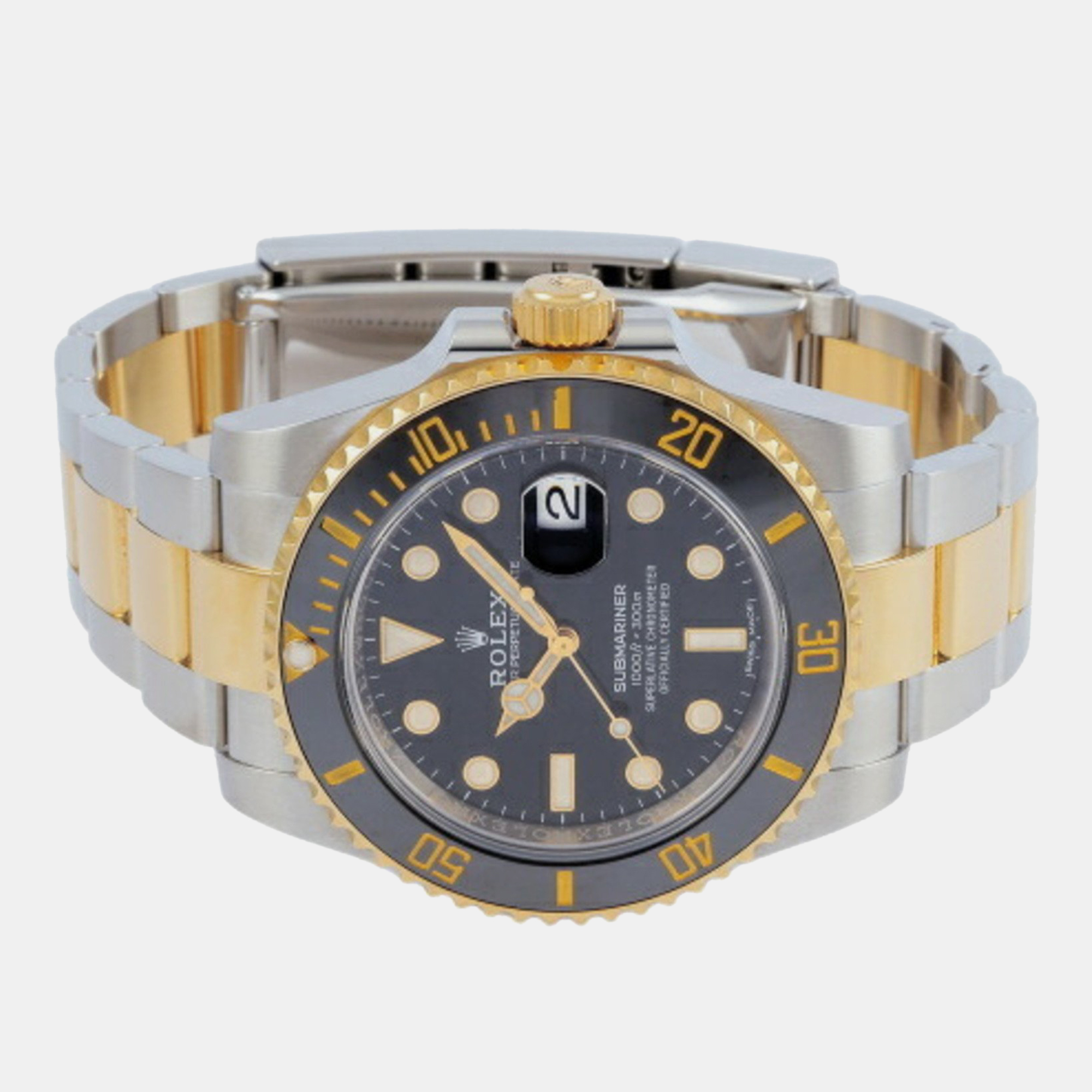 

Rolex Black 18k Yellow Gold And Stainless Steel Submariner 116613LN Automatic Men's Wristwatch 40 mm