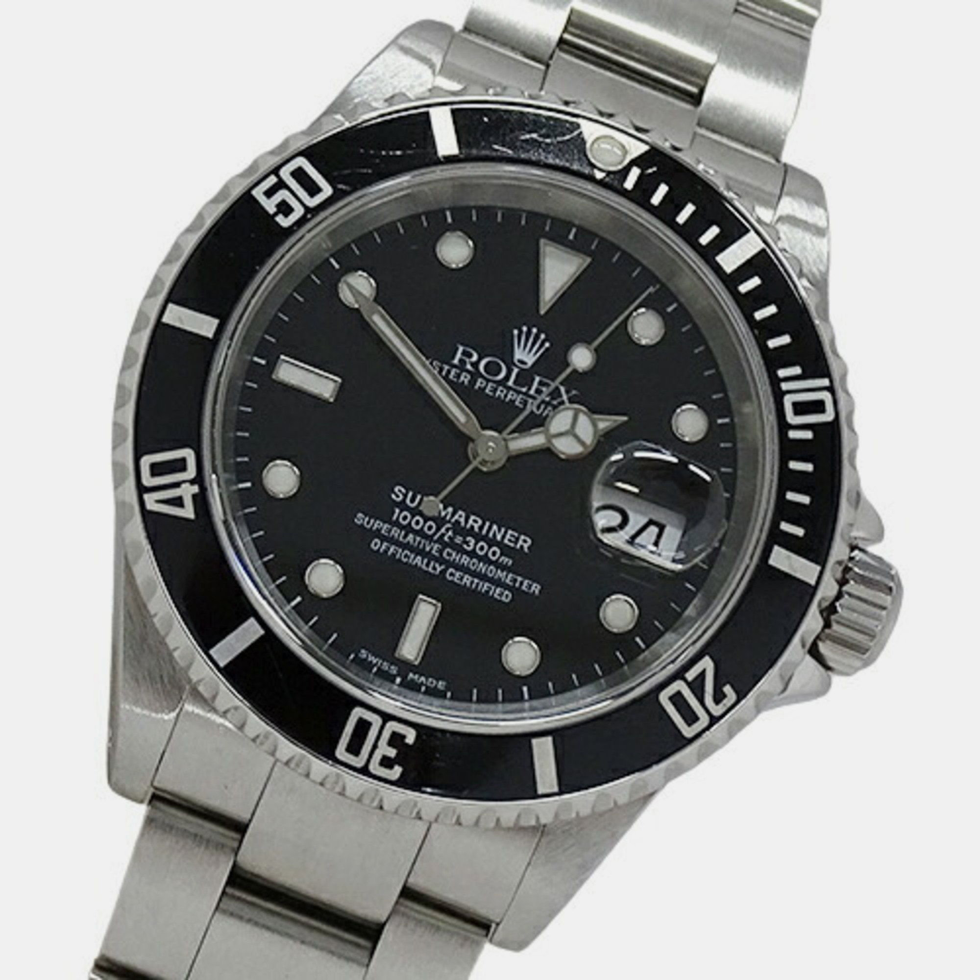 

Rolex Black Stainless Steel Submariner 16610 Automatic Men's Wristwatch 40 mm