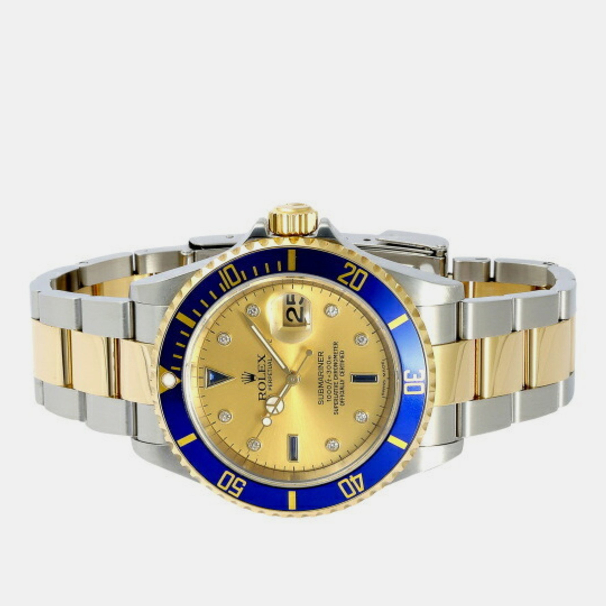 

Rolex Champagne Diamond 18k Yellow Gold And Stainless Steel Submariner 16613SG Automatic Men's Wristwatch 40 mm