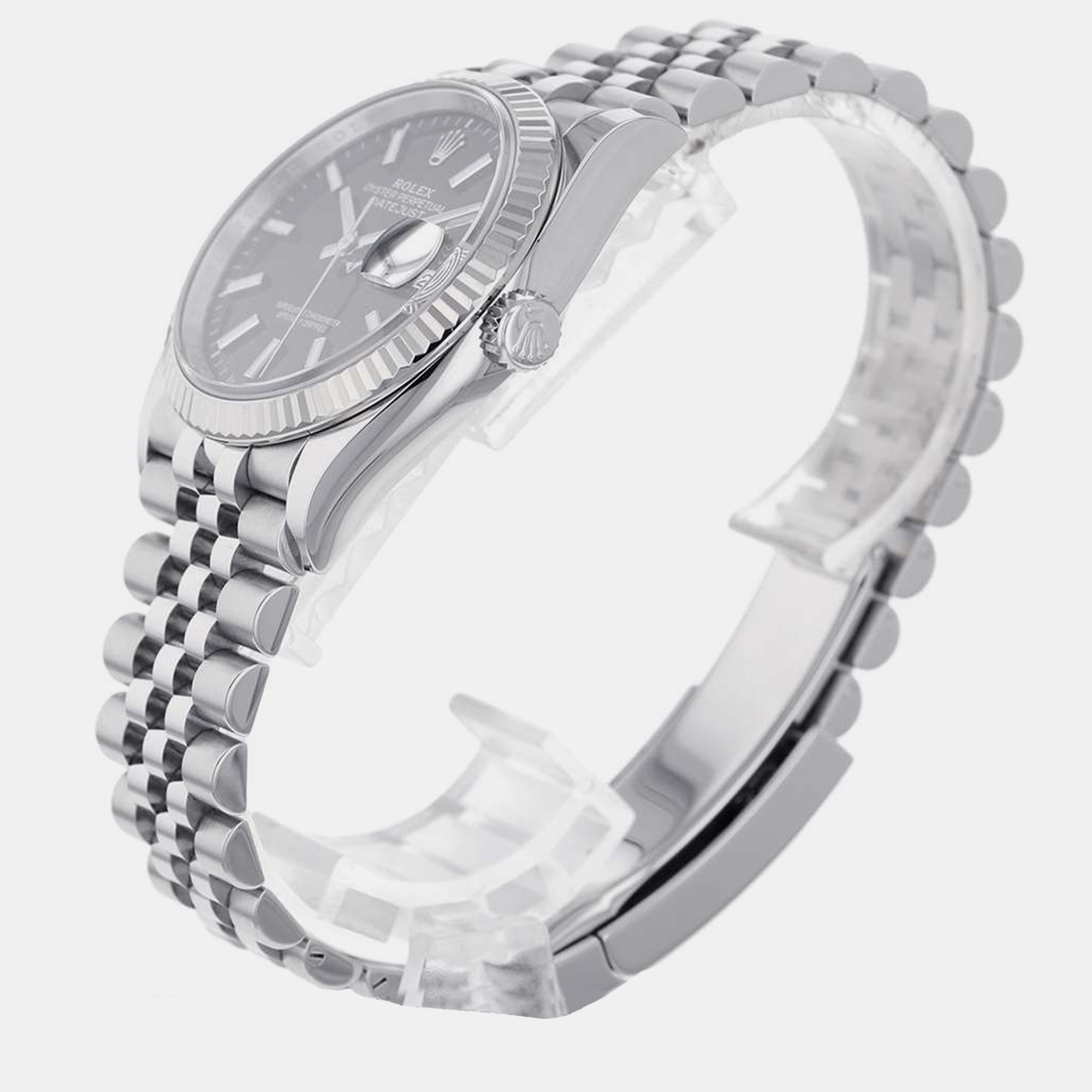 

Rolex Black Stainless Steel Datejust 126234 Automatic Men's Wristwatch 36 mm