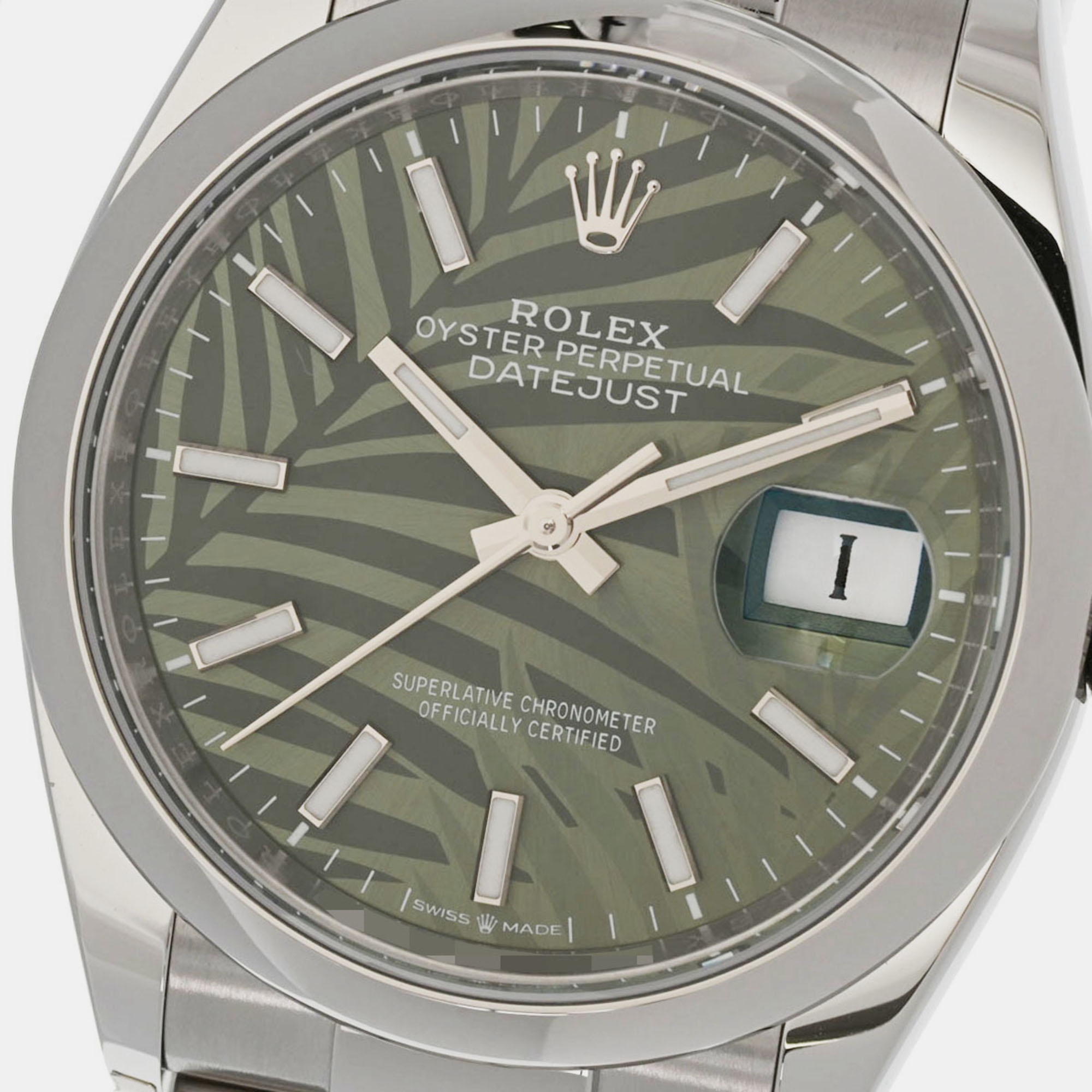 

Rolex Green Stainless Steel Datejust 126200 Automatic Men's Wristwatch 36 mm