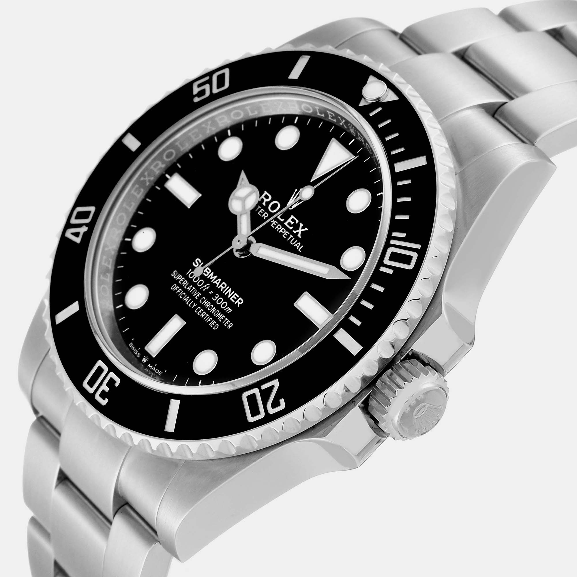 

Rolex Submariner Non-Date Ceramic Bezel Steel Mens Watch 124060 Unworn 41 mm, Black