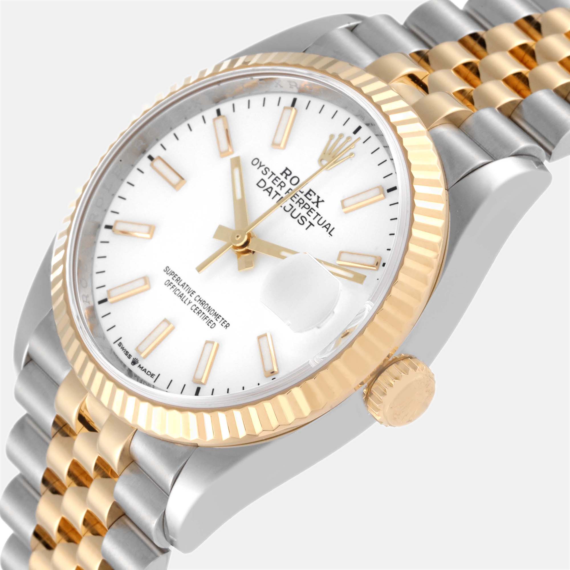 

Rolex Datejust Steel Yellow Gold White Dial Men's Watch 126233 36 mm