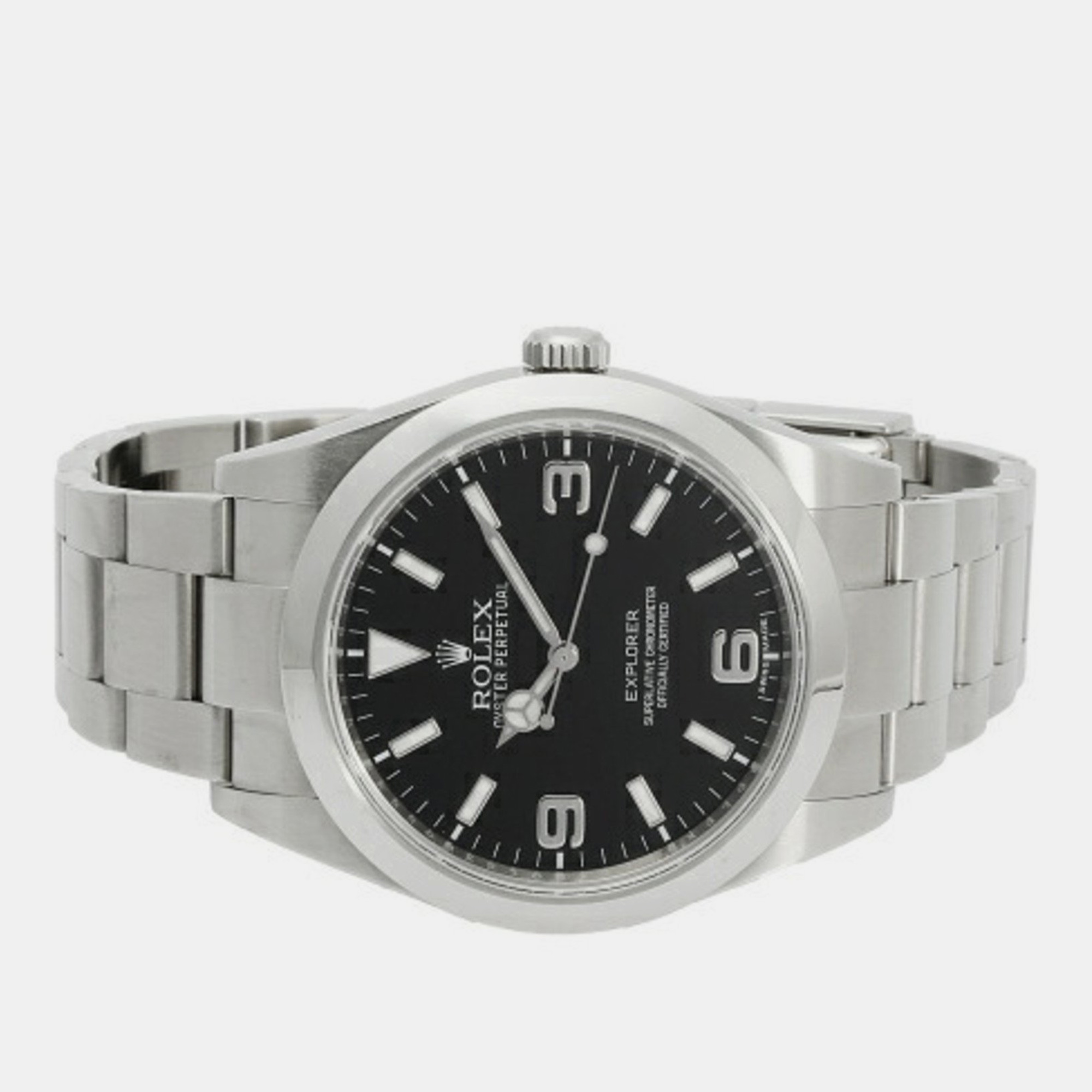 

Rolex Black Stainless Steel Explorer 214270 Automatic Men's Wristwatch 39 mm