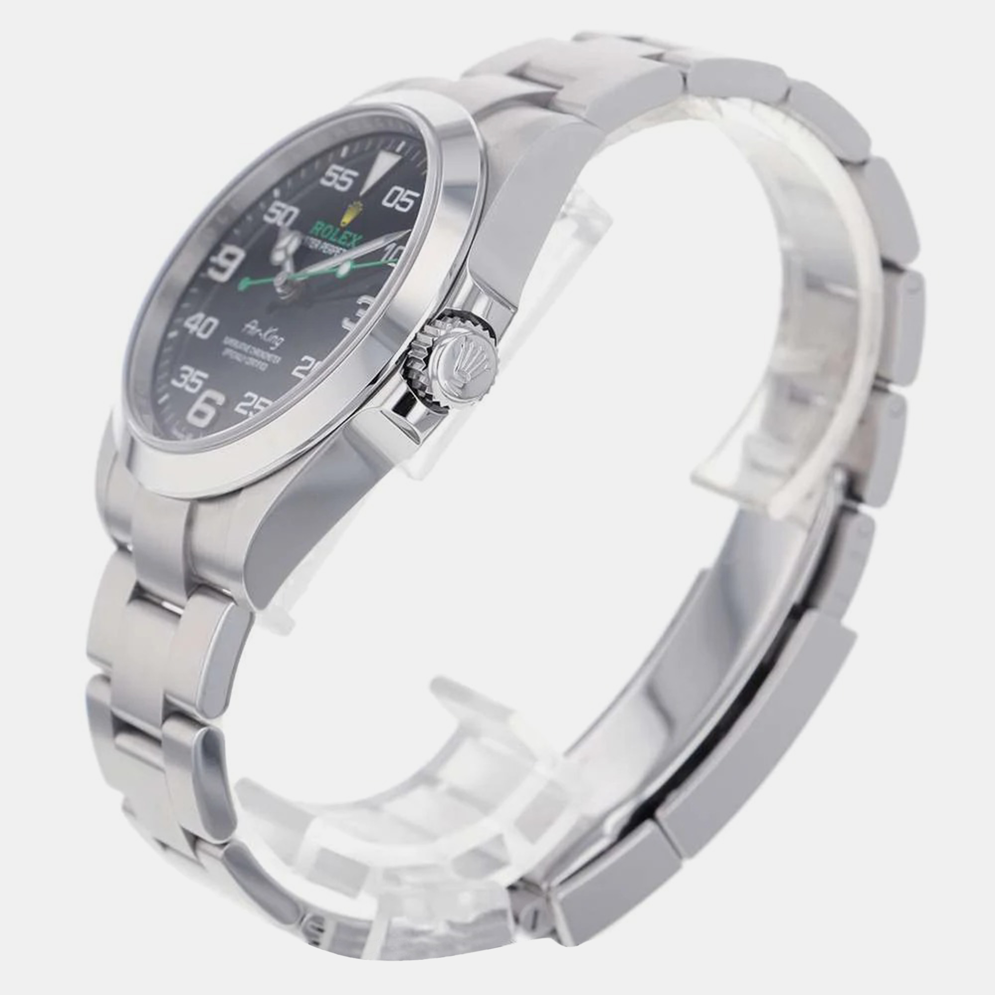 

Rolex Black Stainless Steel Air-King 126900 Automatic Men's Wristwatch 40 mm