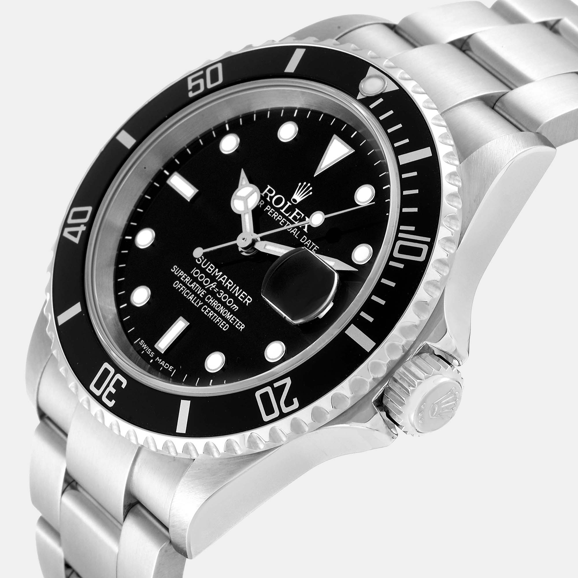 

Rolex Submariner Date Black Dial Steel Men's Watch 16610 40 mm