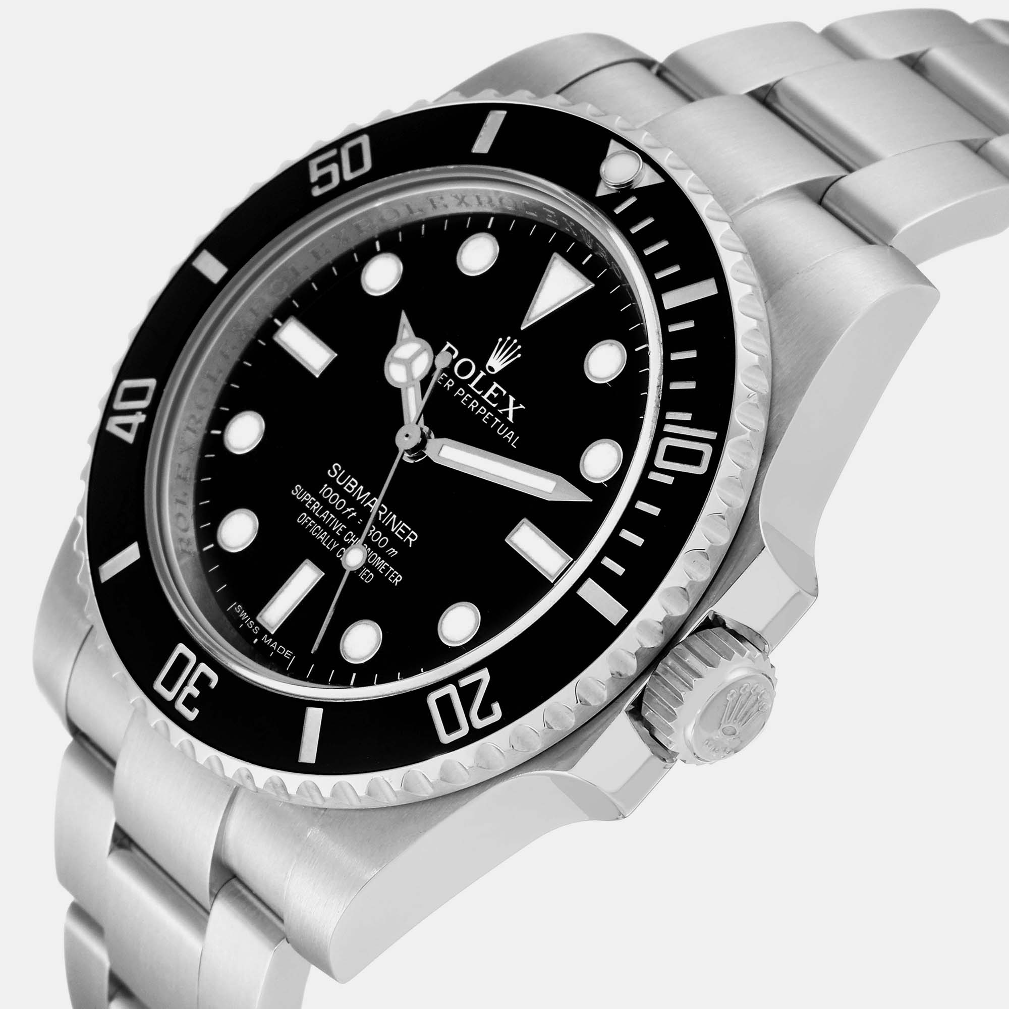 

Rolex Submariner Black Dial Ceramic Bezel Steel Mens Watch 114060 40 mm