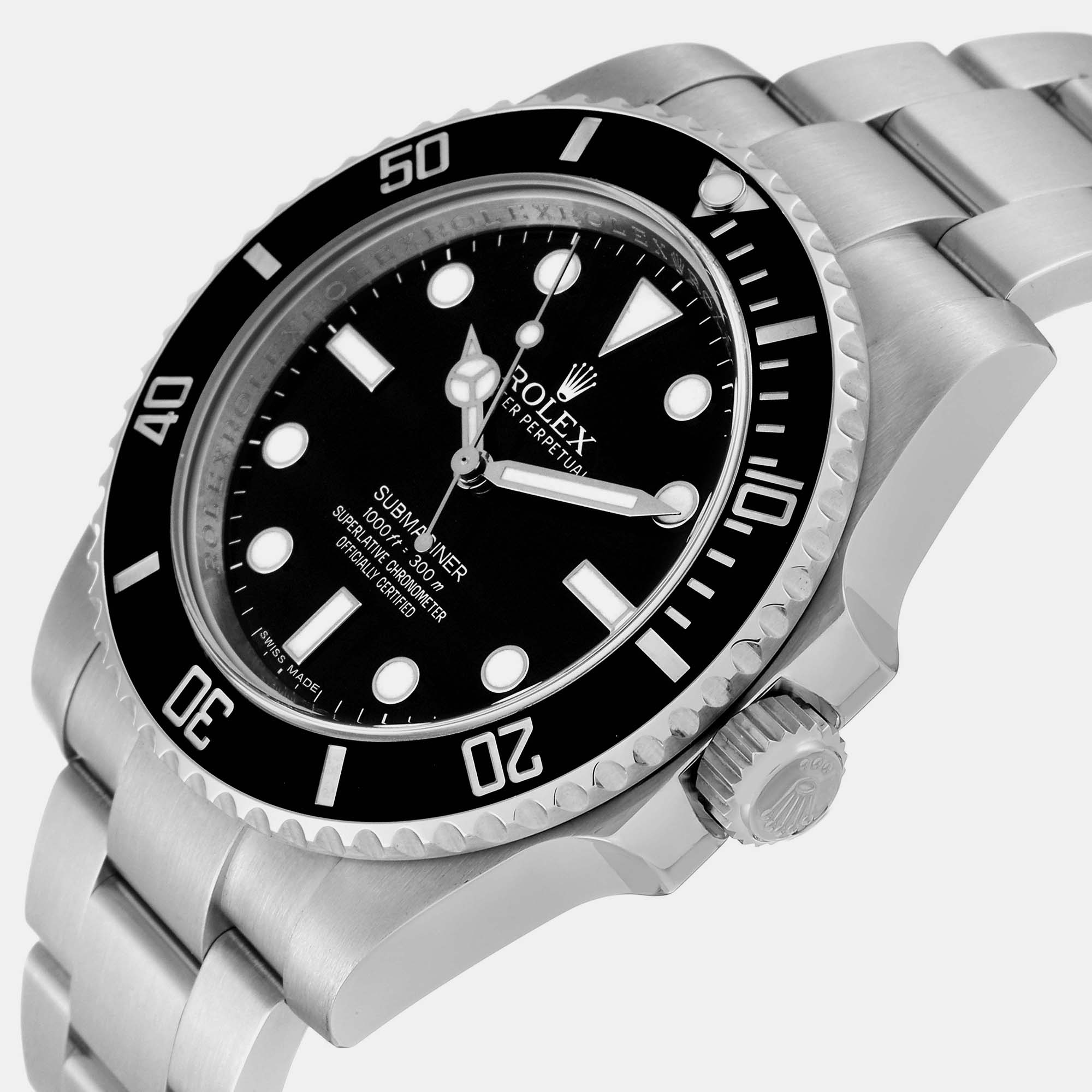 

Rolex Submariner Black Dial Ceramic Bezel Steel Mens Watch 114060 40 mm