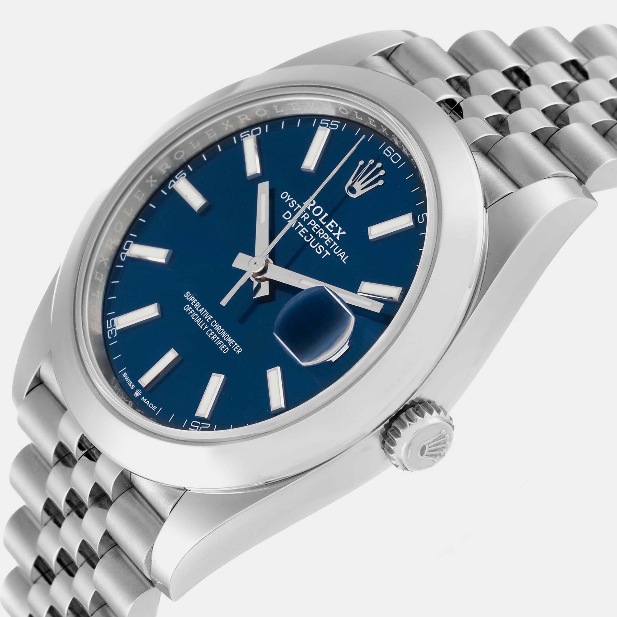 

Rolex Datejust Blue Dial Smooth Bezel Steel Men's Watch 126300 41 mm