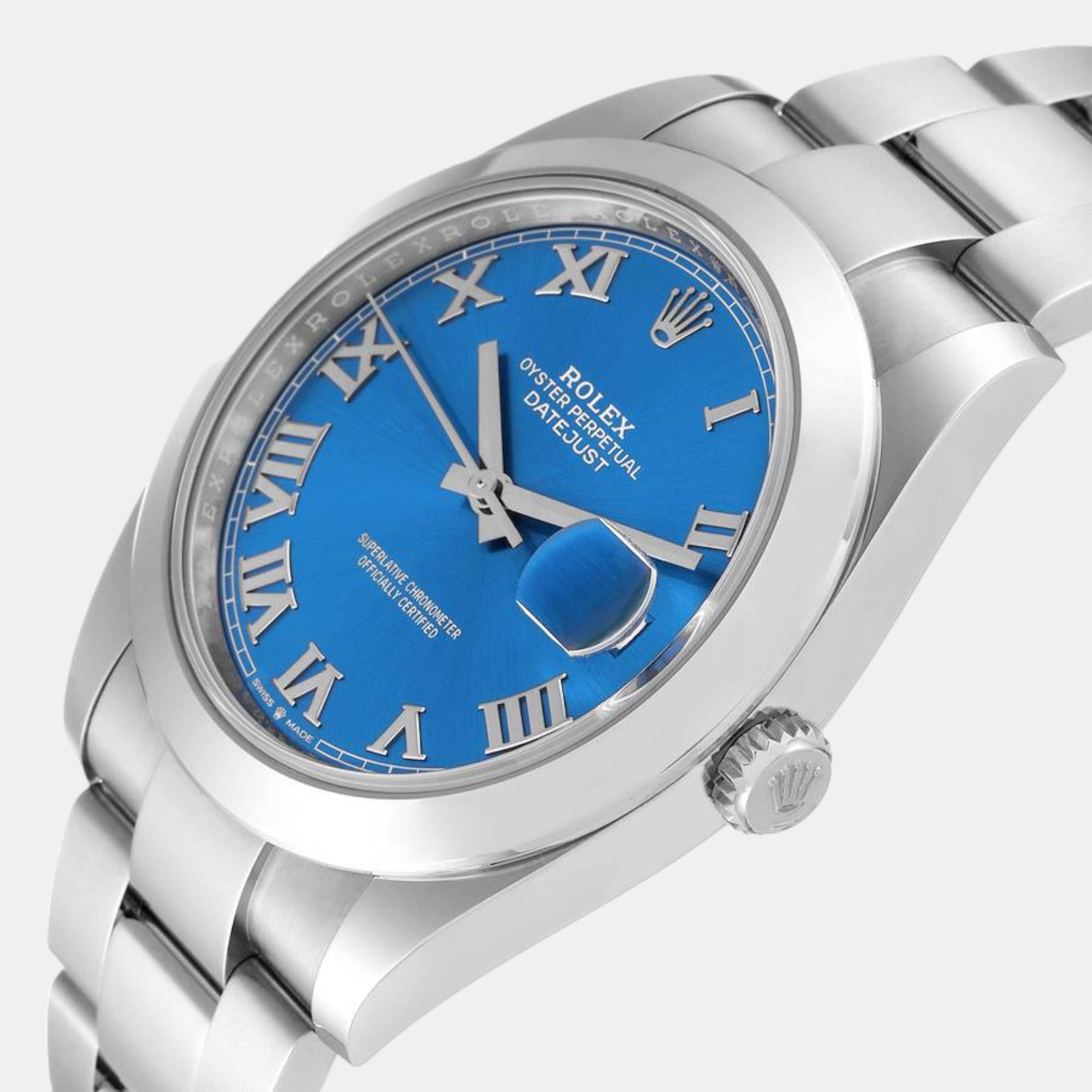 

Rolex Datejust 41 Blue Roman Dial Steel Mens Watch 126300