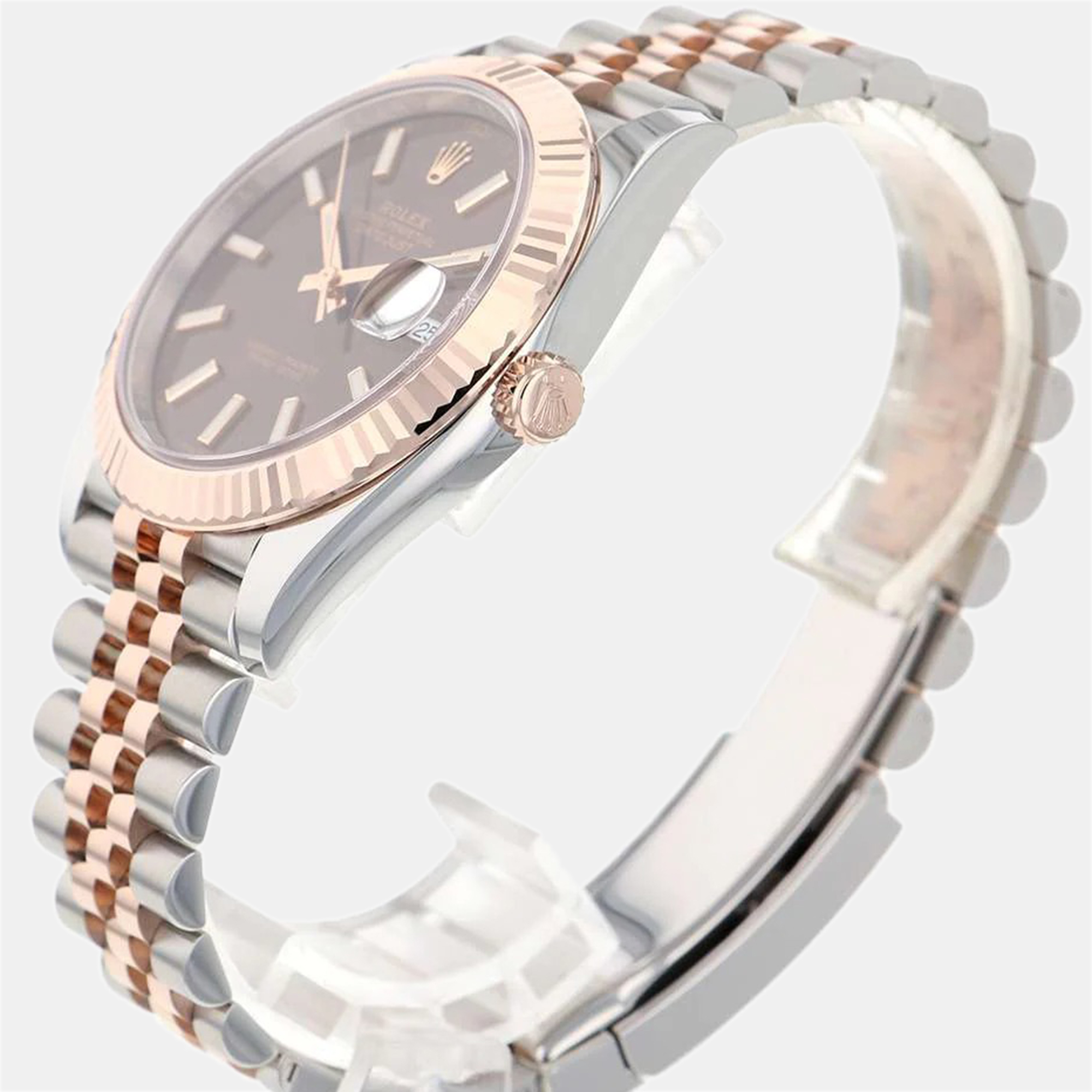 

Rolex Brown 18k Rose Gold And Stainless Steel Datejust 126331 Automatic Men's Wristwatch 41 mm