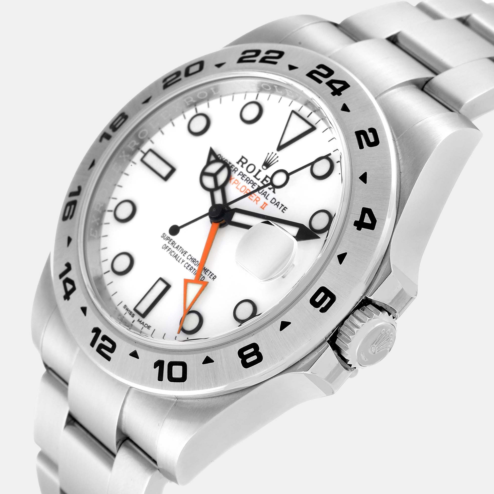 

Rolex Explorer II 42 White Dial Orange Hand Steel Mens Watch 216570 42 mm