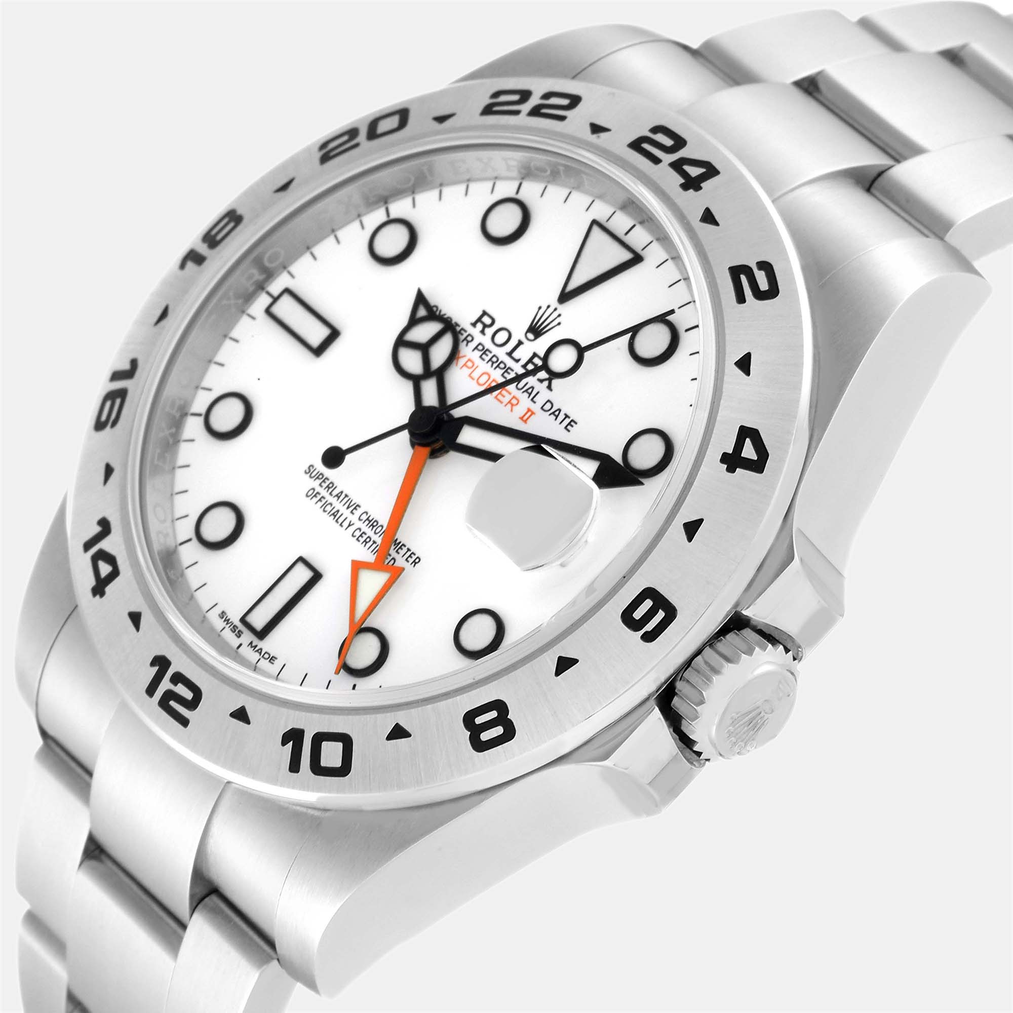 

Rolex Explorer II 42 White Dial Orange Hand Steel Mens Watch 216570