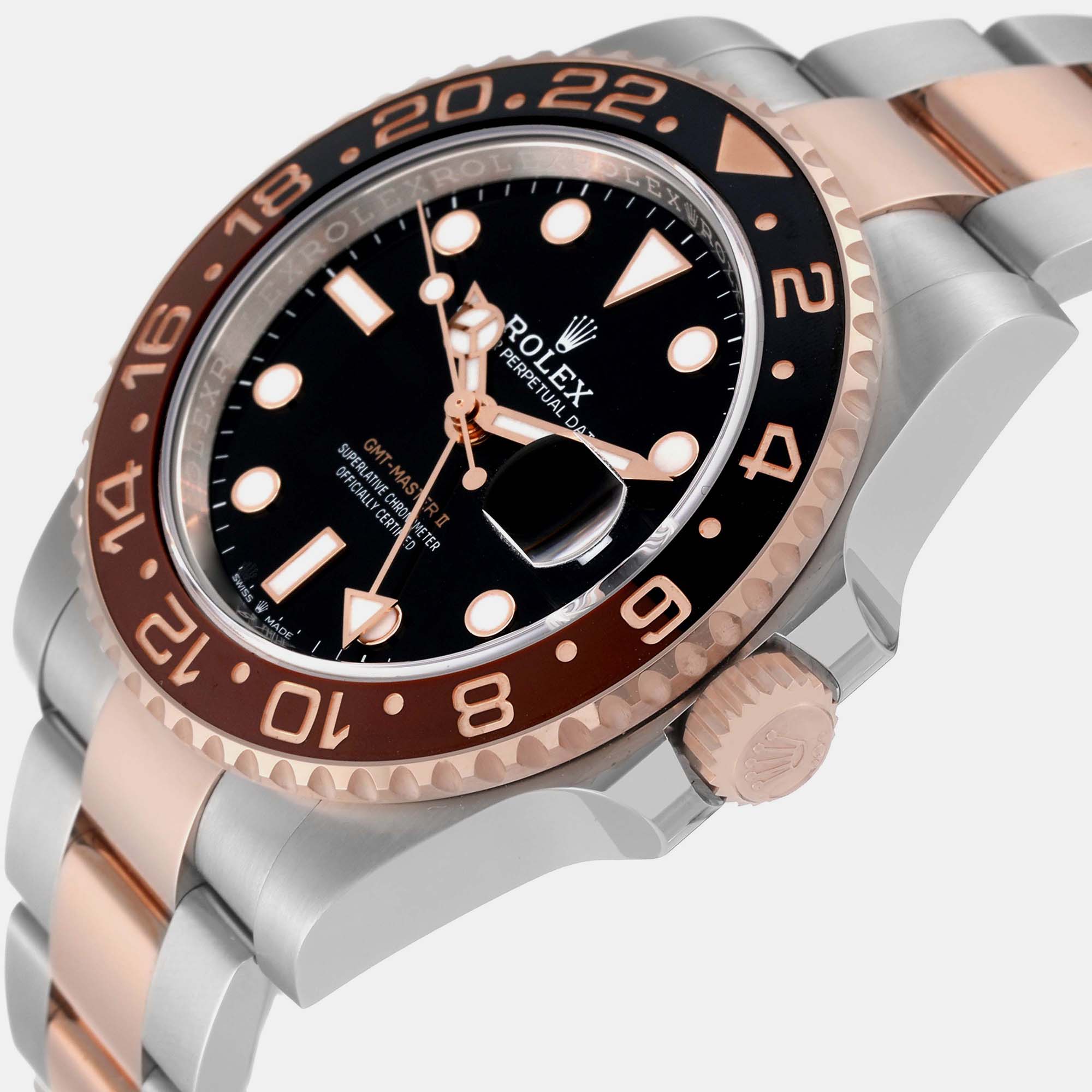 

Rolex GMT Master II Steel Rose Gold Mens Watch 126711 Unworn 40 mm, Black