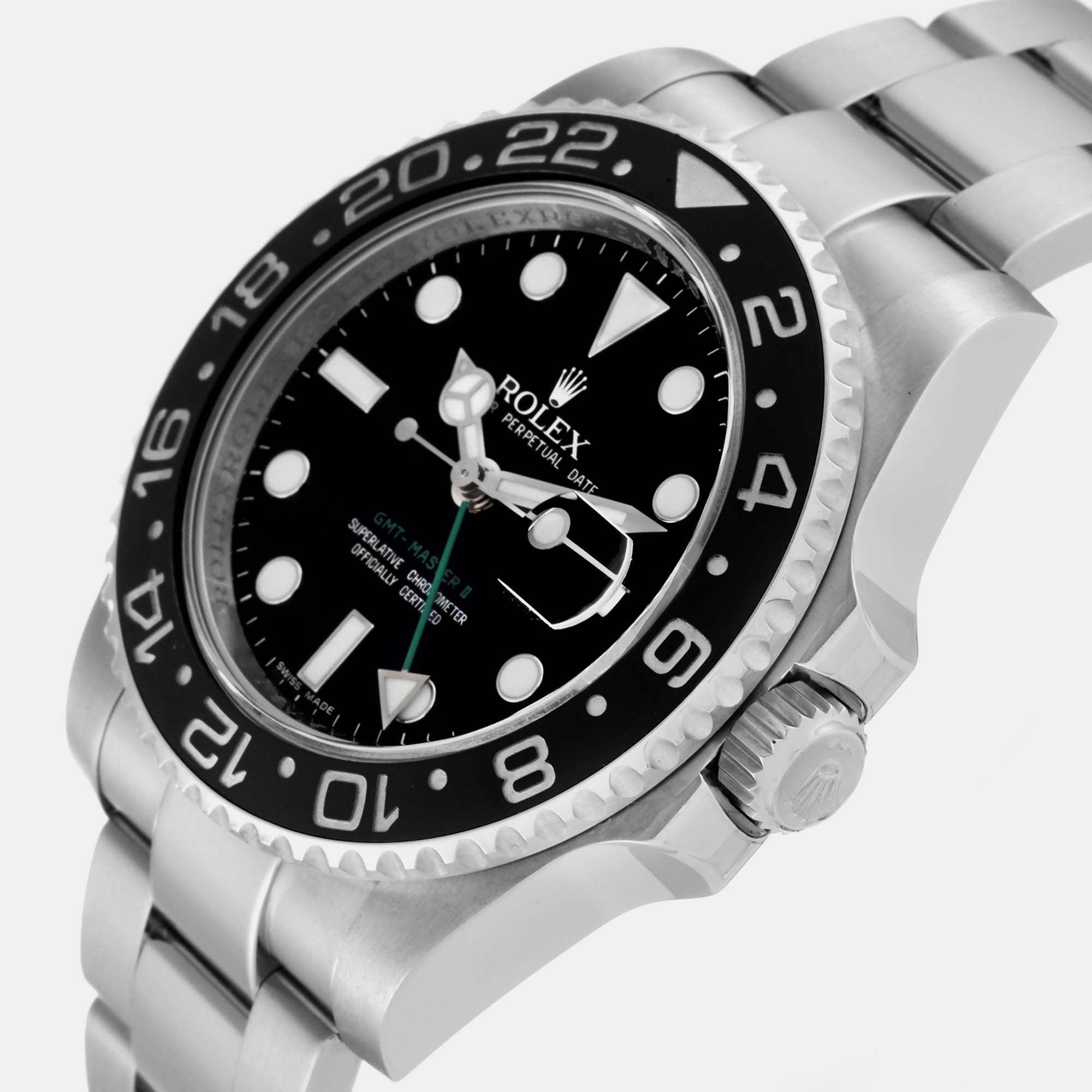 

Rolex GMT Master II Black Dial Green Hand Steel Men's Watch 116710 40 mm