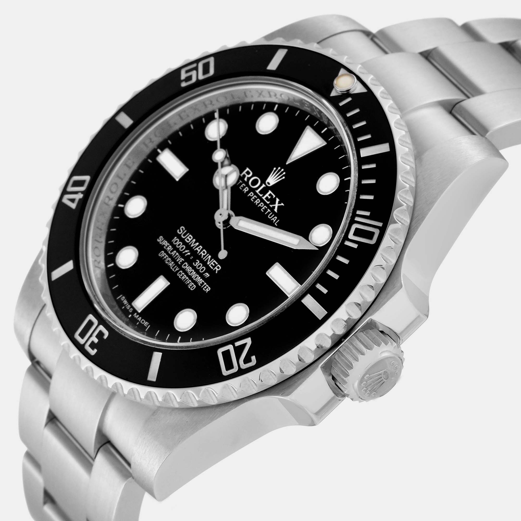 

Rolex Submariner Black Dial Ceramic Bezel Steel Men's Watch 114060 40 mm