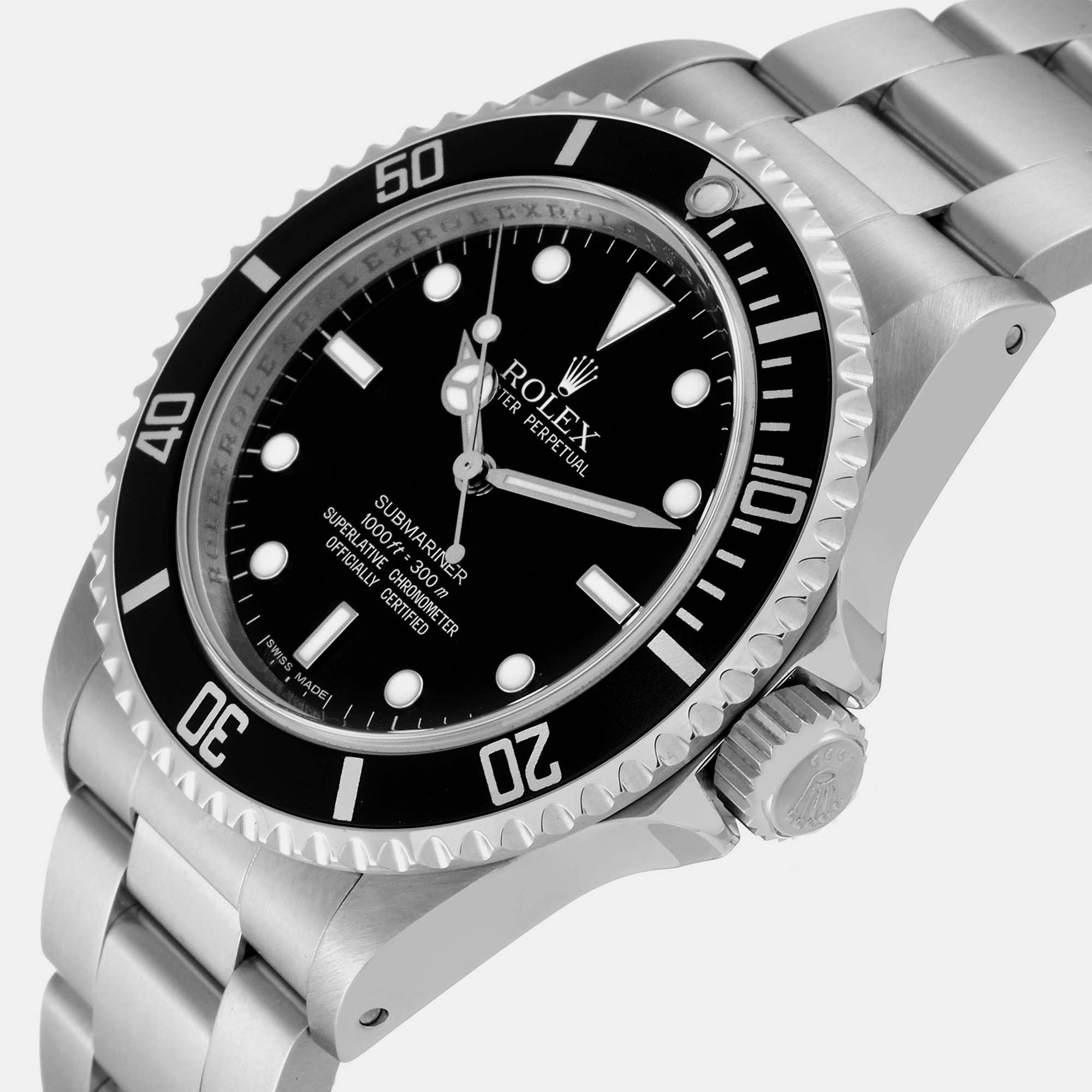 

Rolex Submariner No Date  4 Liner Steel Mens Watch 14060, Black