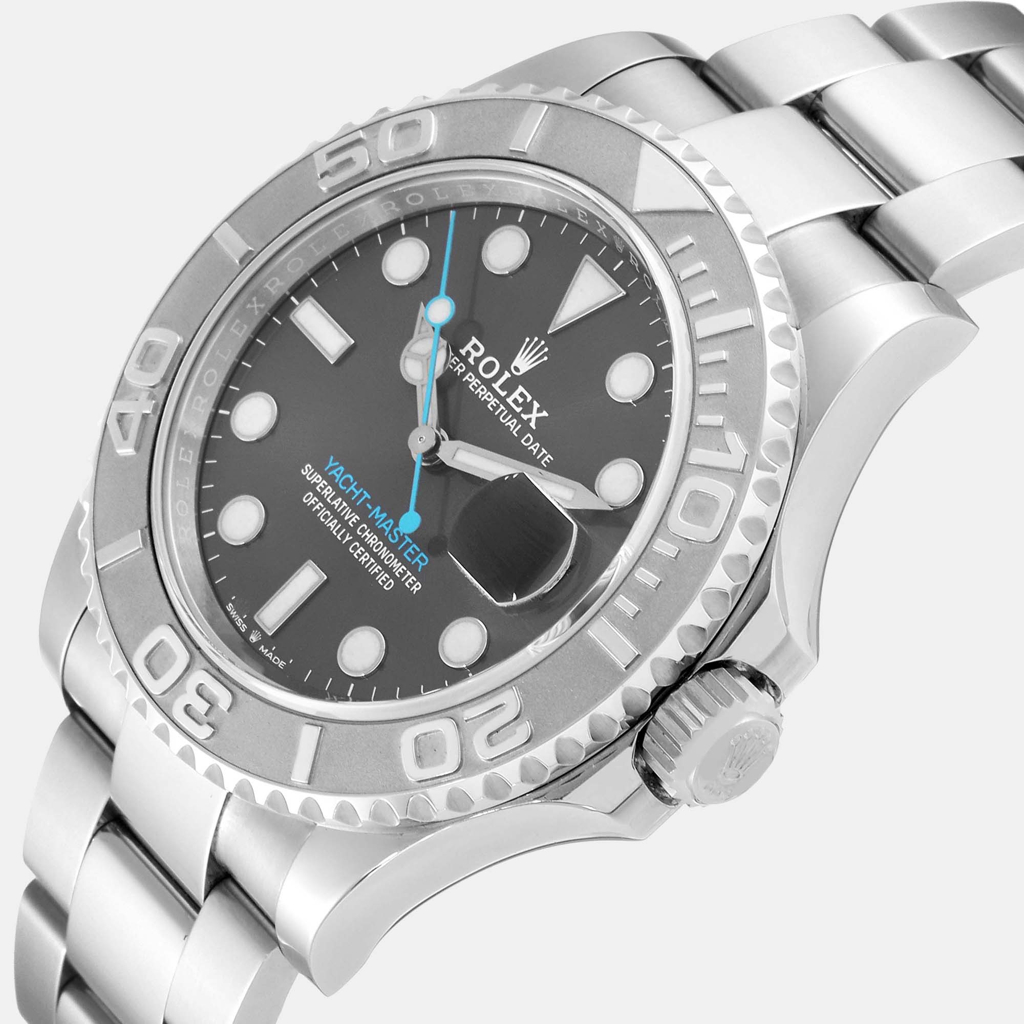 

Rolex Yachtmaster Steel Platinum Bezel Rhodium Dial Men's Watch 126622 40 mm, Black
