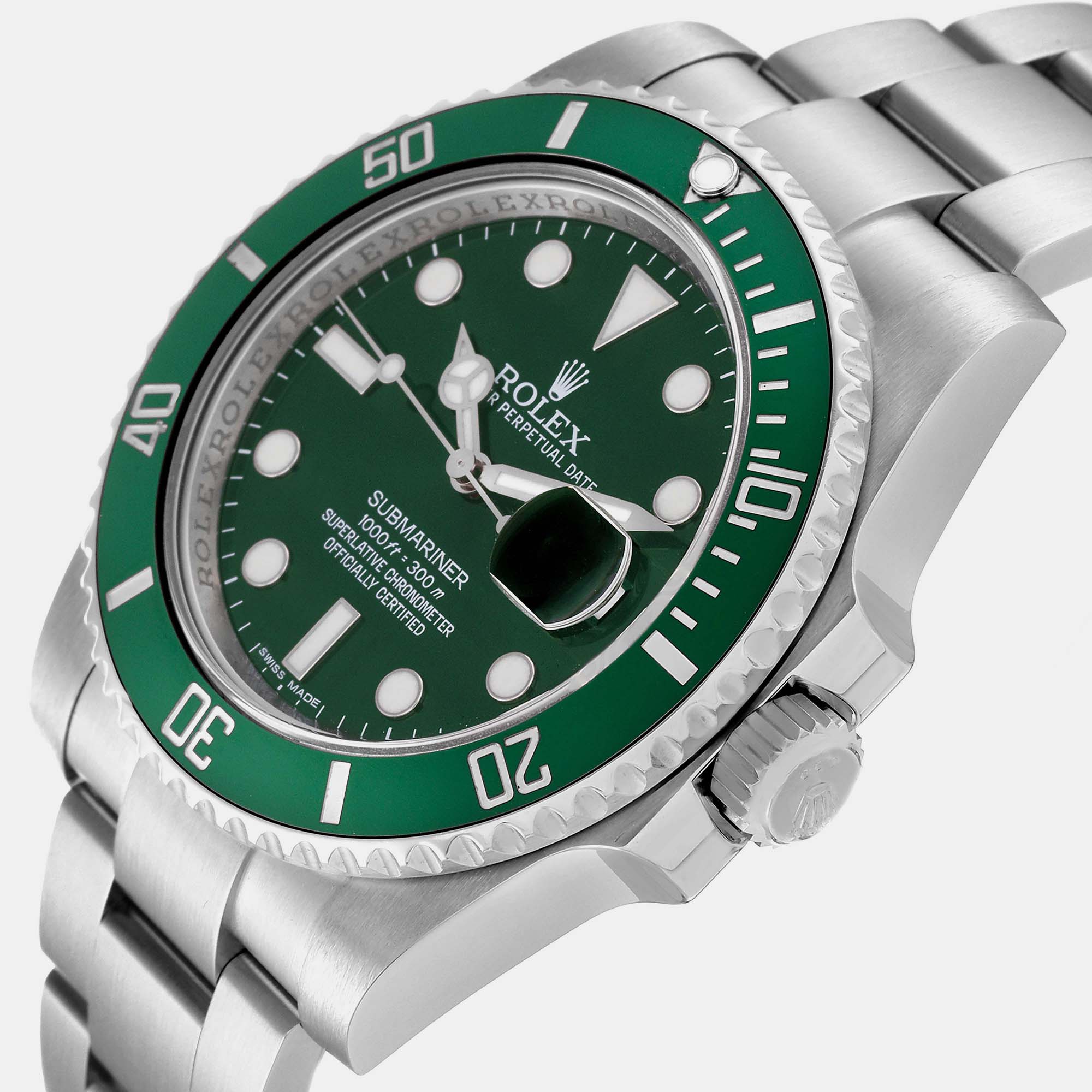 

Rolex Submariner Hulk Green Dial Steel Men's Watch 116610LV 40 mm