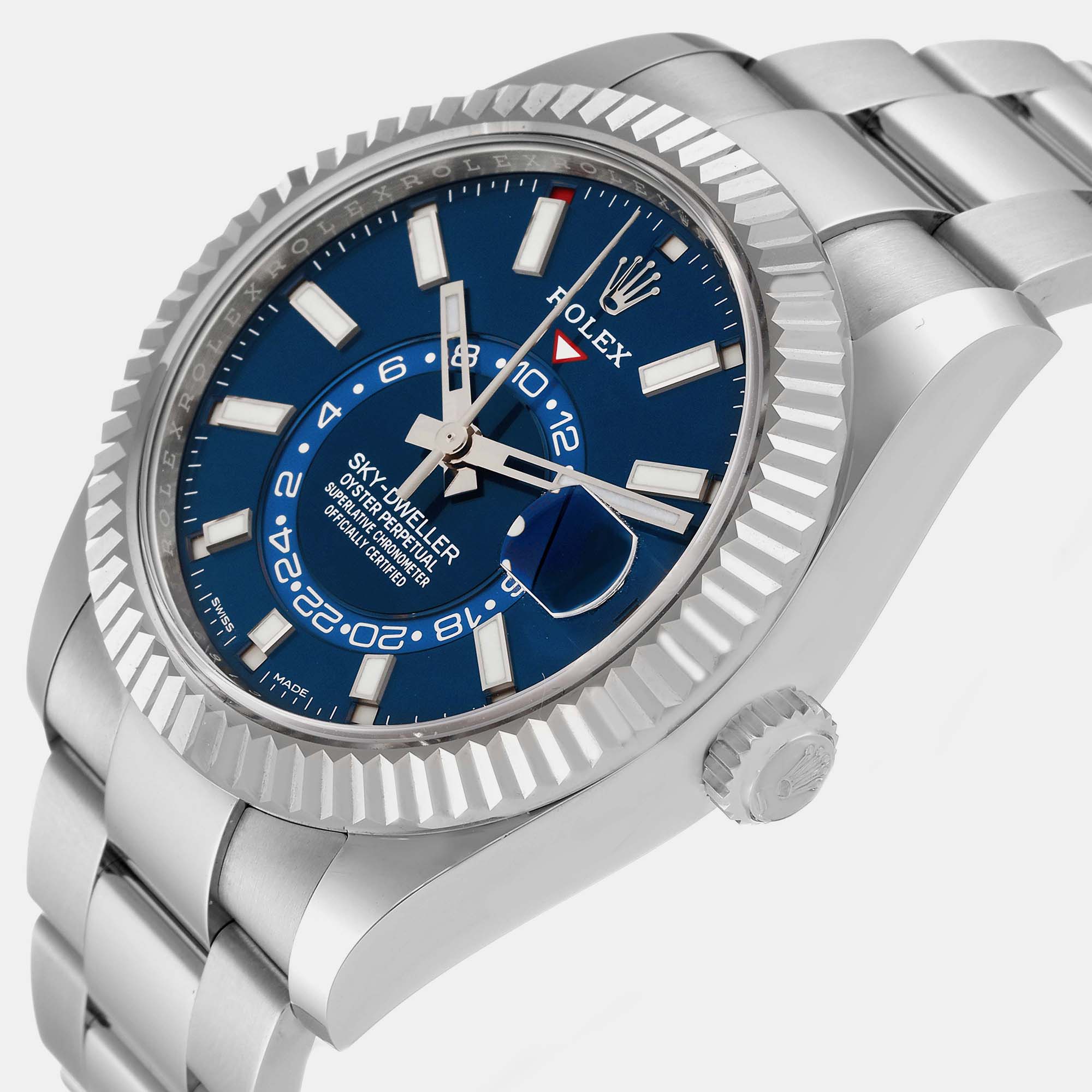 

Rolex Sky-Dweller Blue Dial Steel White Gold Mens Watch 326934 42 mm
