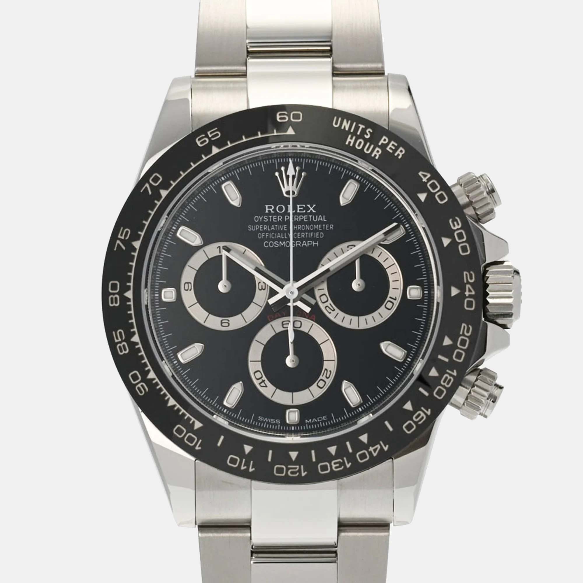 

Rolex Black Stainless Steel Cosmograph Daytona 116500LN Automatic Men's Wristwatch 40 mm