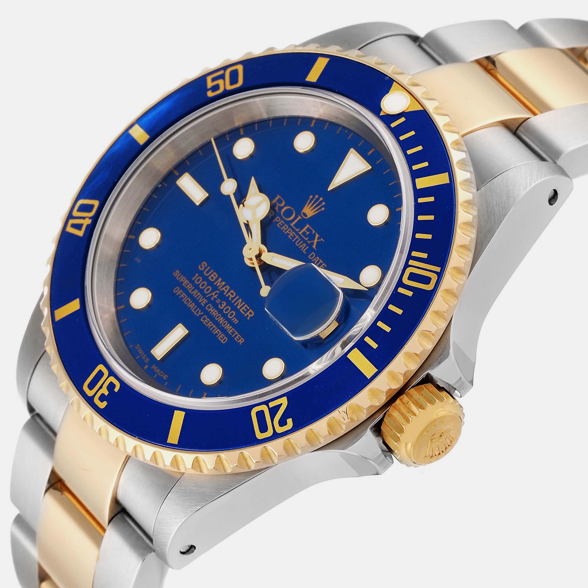 

Rolex Submariner Blue Dial Steel Yellow Gold Mens Watch 16613 40 mm