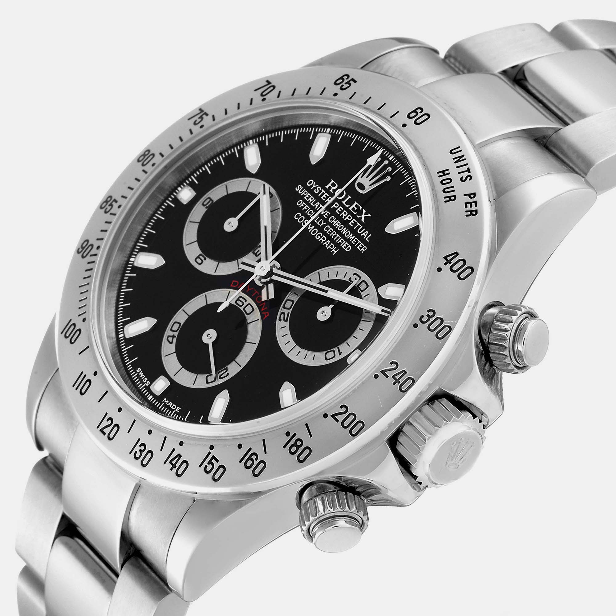 

Rolex Daytona Chronograph Black Dial Steel Mens Watch 116520 40 mm