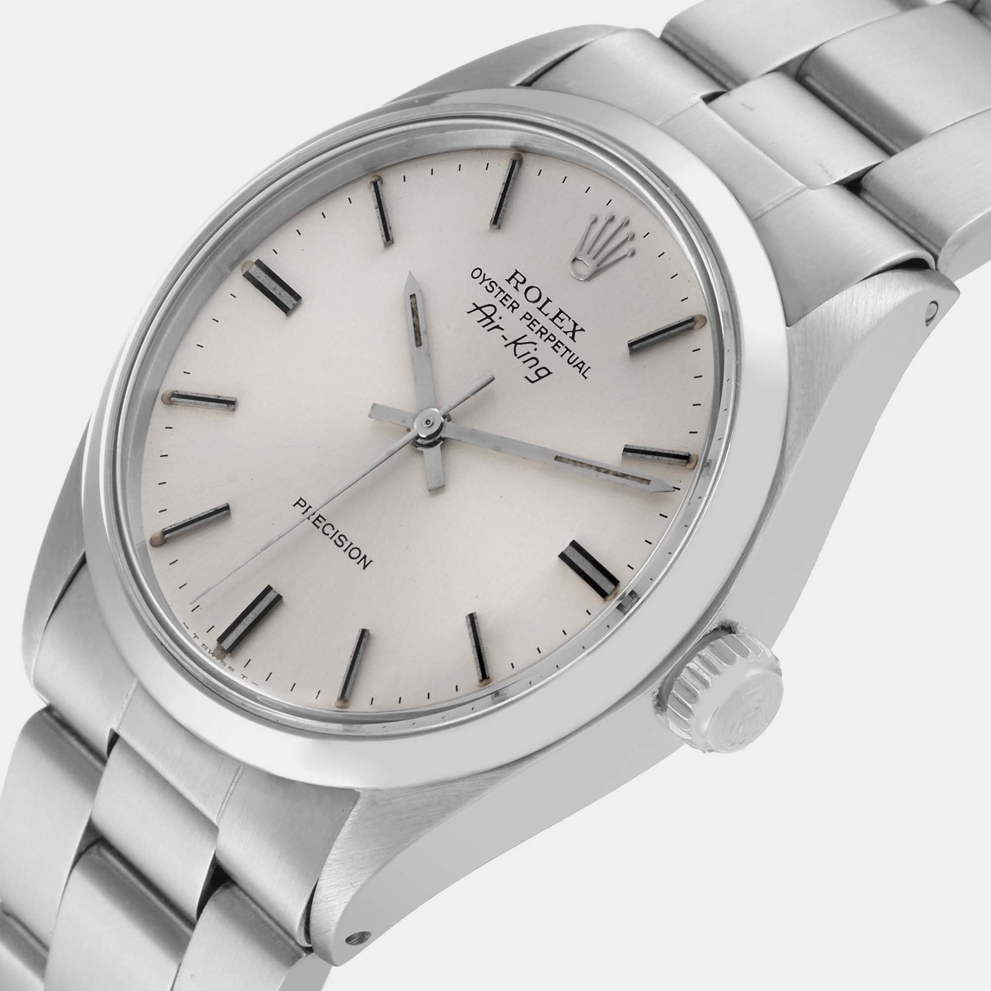 

Rolex Air King Precision Silver Dial Vintage Steel Men's Watch 5500 34 mm