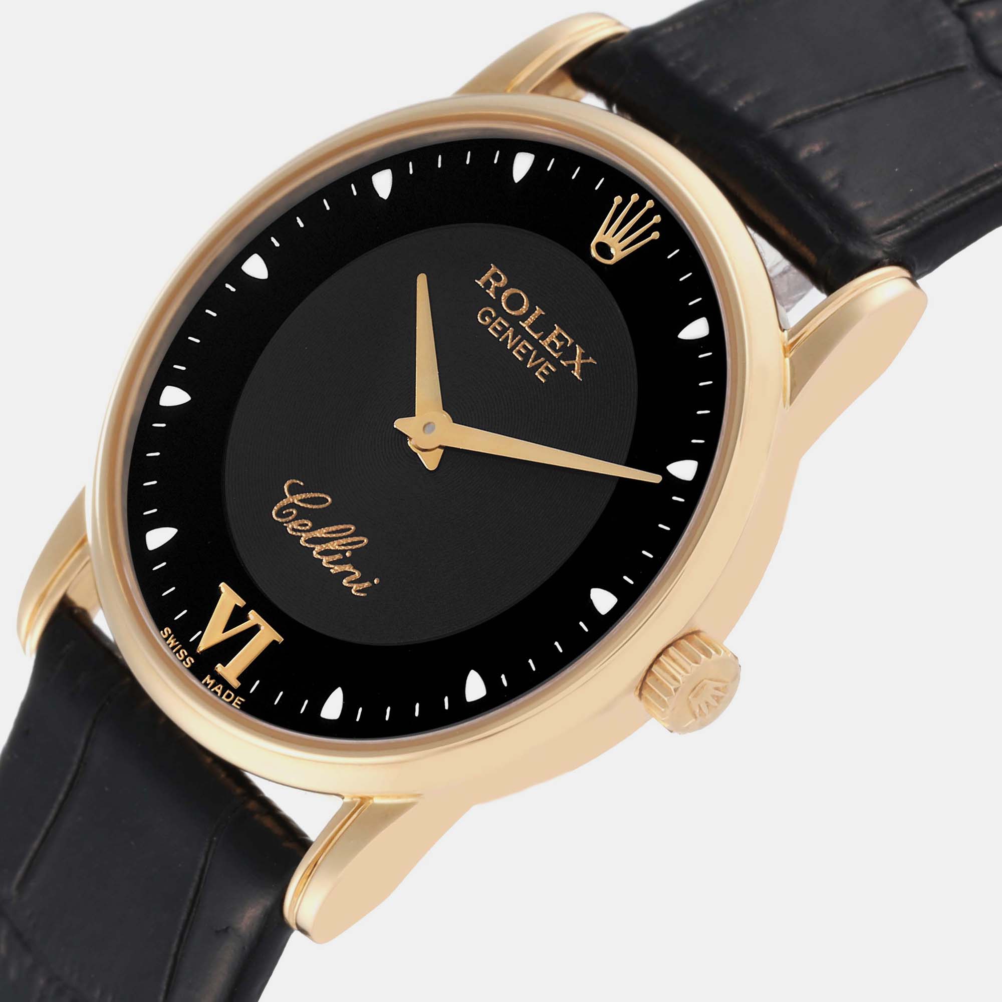 

Rolex Cellini Classic Yellow Gold Black Dial Men's Watch