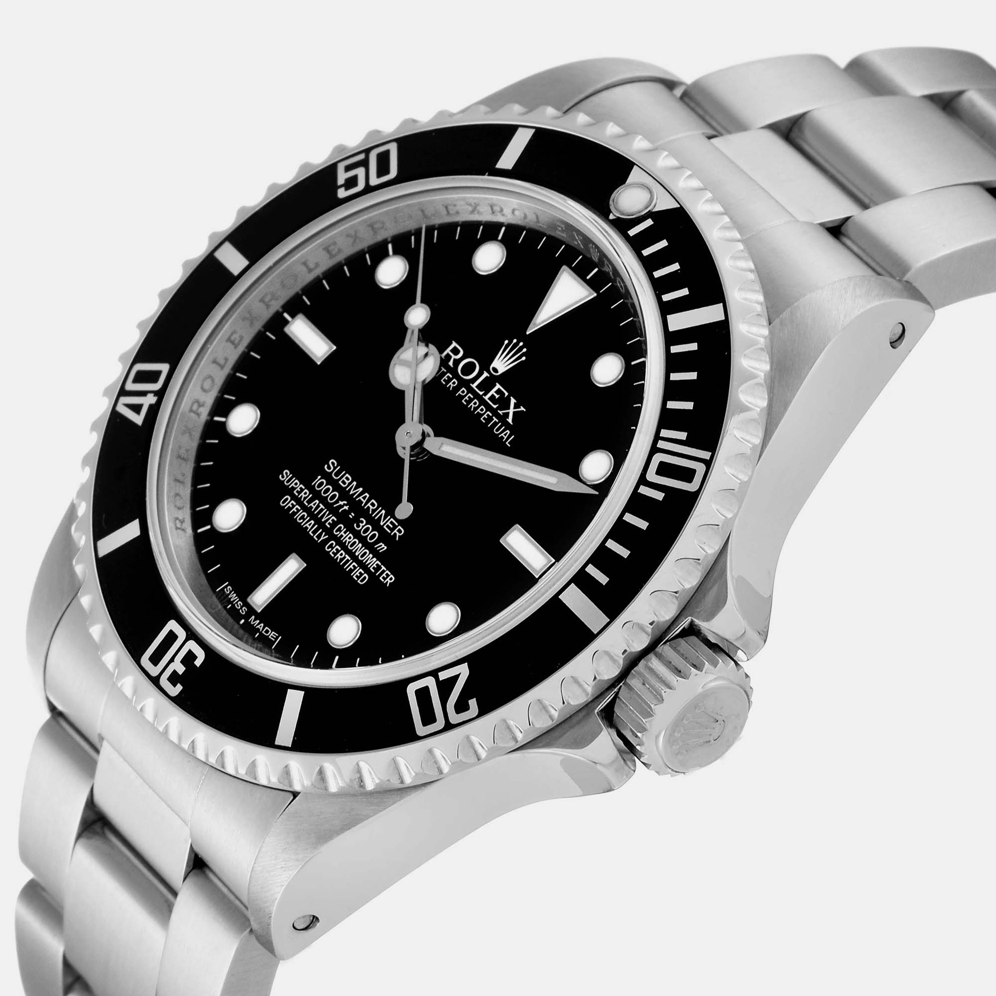 

Rolex Submariner No Date 40mm 4 Liner Steel Mens Watch 14060, Black