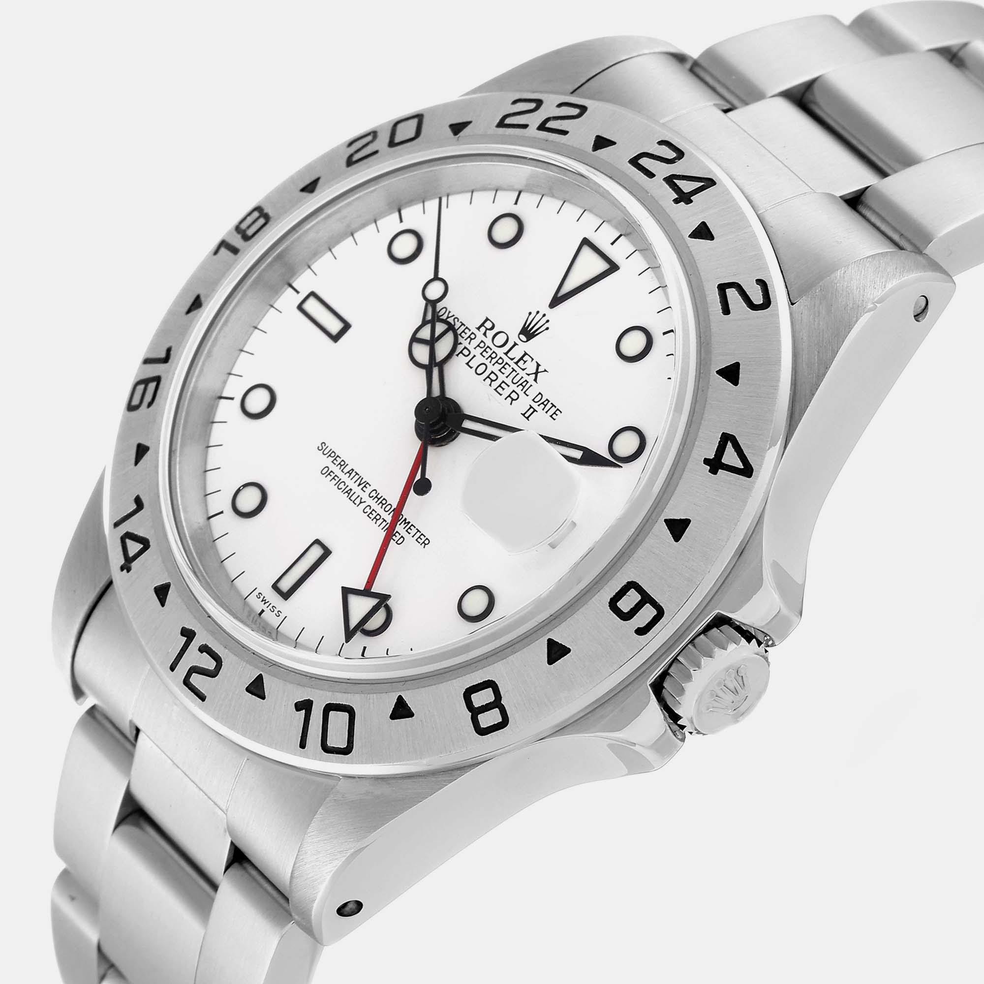 

Rolex Explorer II Polar Parachrom Hairspring Steel Mens Watch 16570 40 mm, White