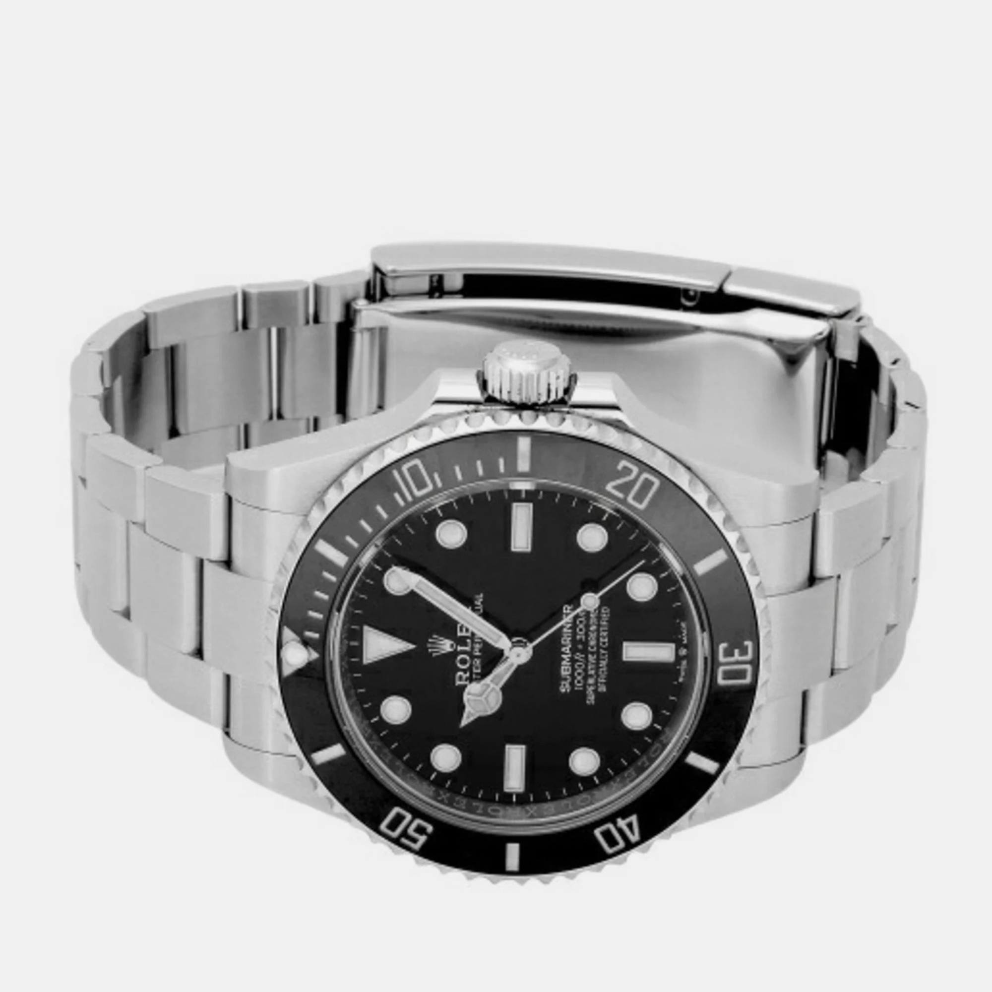 

Rolex Black Stainless Steel And Ceramic Submariner 124060 Automatic Men's Wristwatch 41 mm