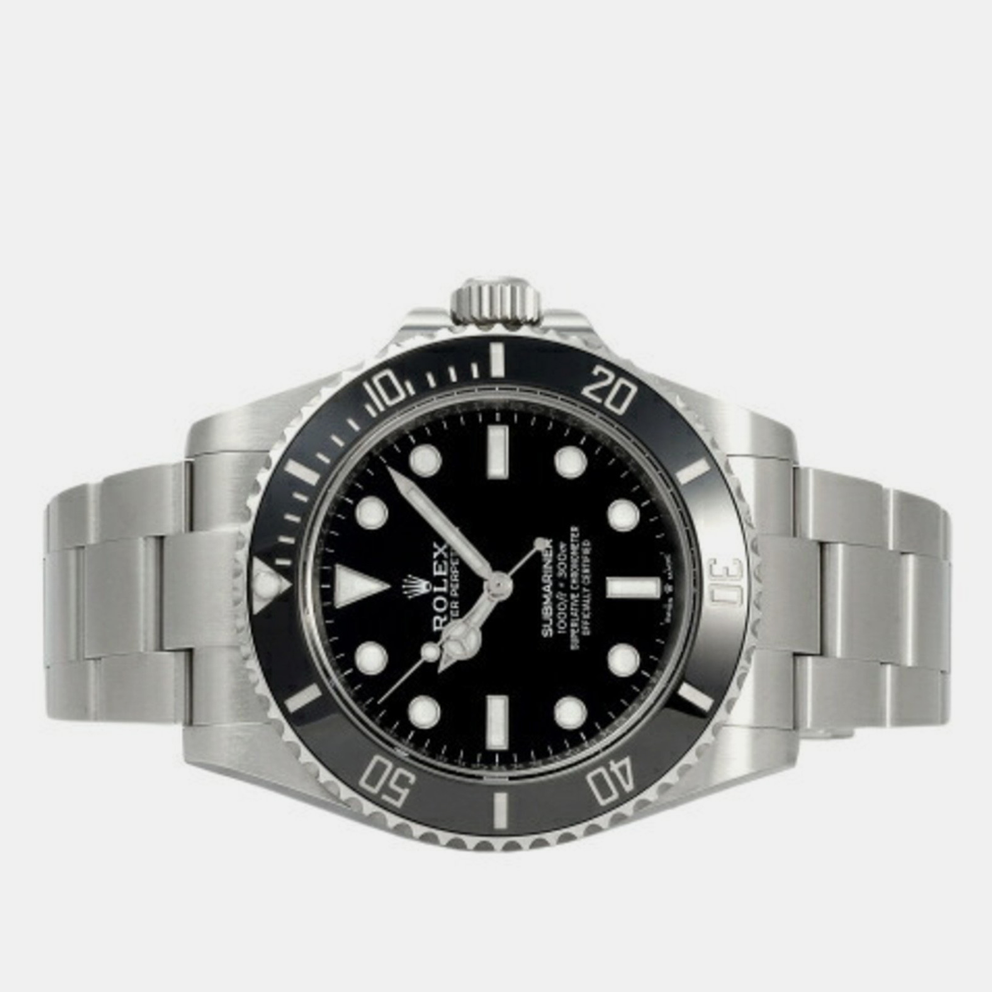 

Rolex Black Stainless Steel Submariner 124060 Automatic Men's Wristwatch 41 mm