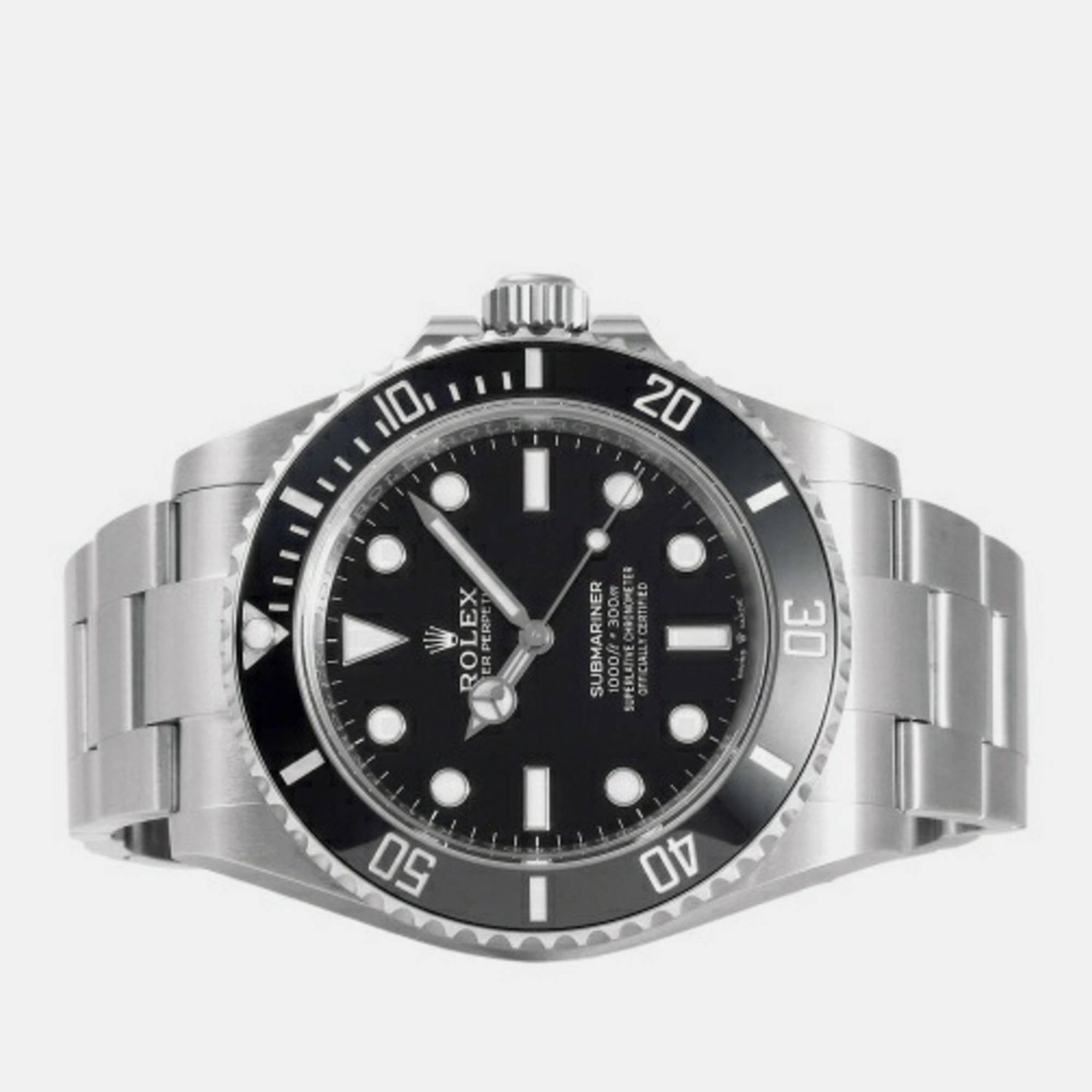 

Rolex Black Stainless Steel Submariner 124060 Automatic Men's Wristwatch 41 mm