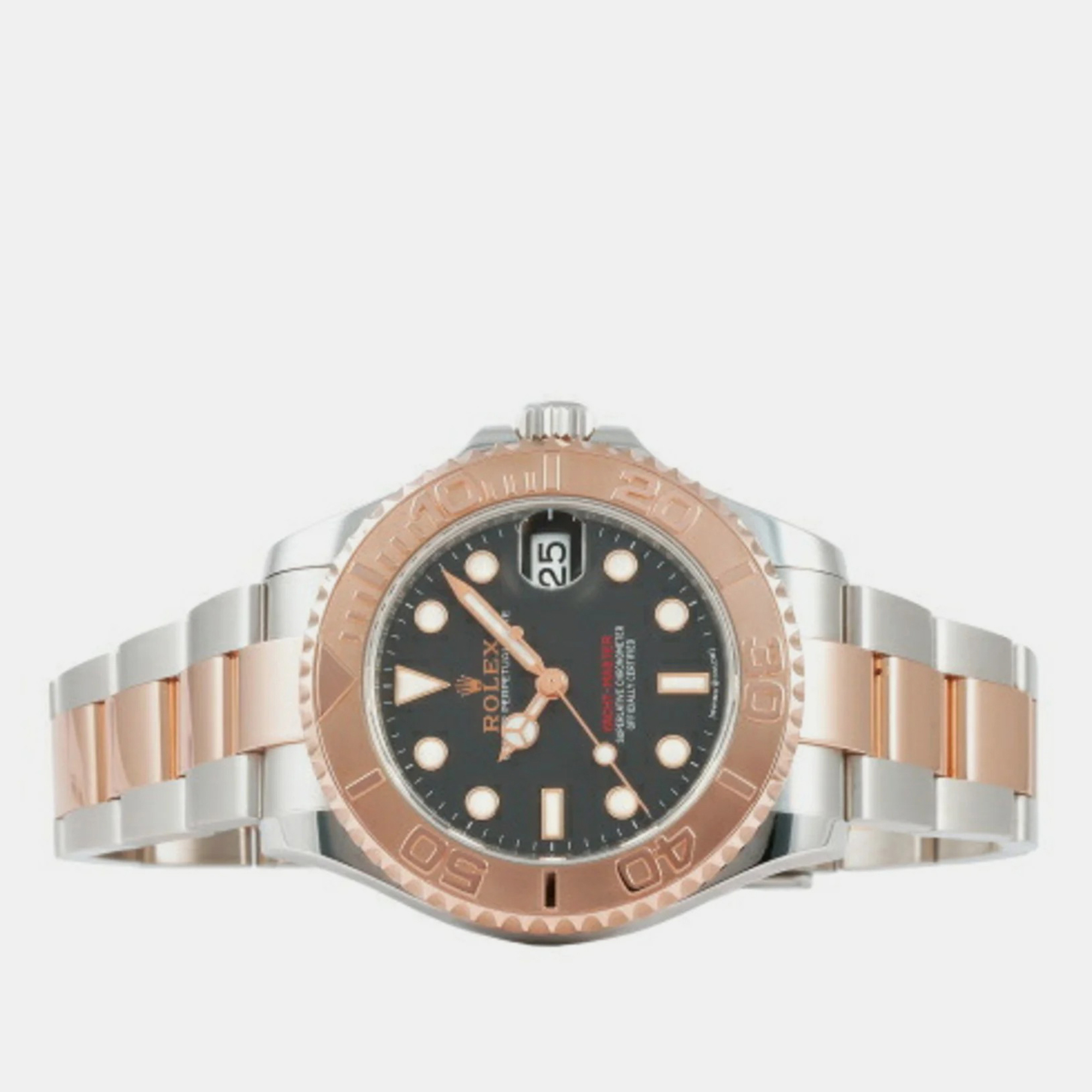 

Rolex Black 18k Rose Gold And Stainless Steel Yacht-Master 268621 Automatic Men's Wristwatch 37 mm