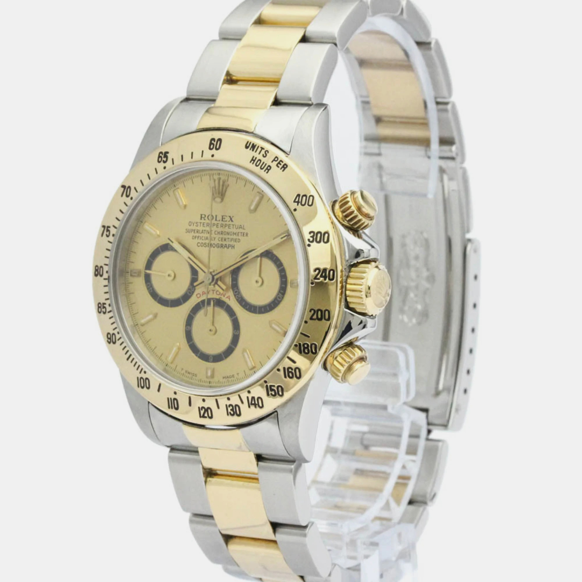 

Rolex Champagne 18k Yellow Gold And Stainless Steel Cosmograph Daytona 16523 Automatic Men's Wristwatch 40 mm