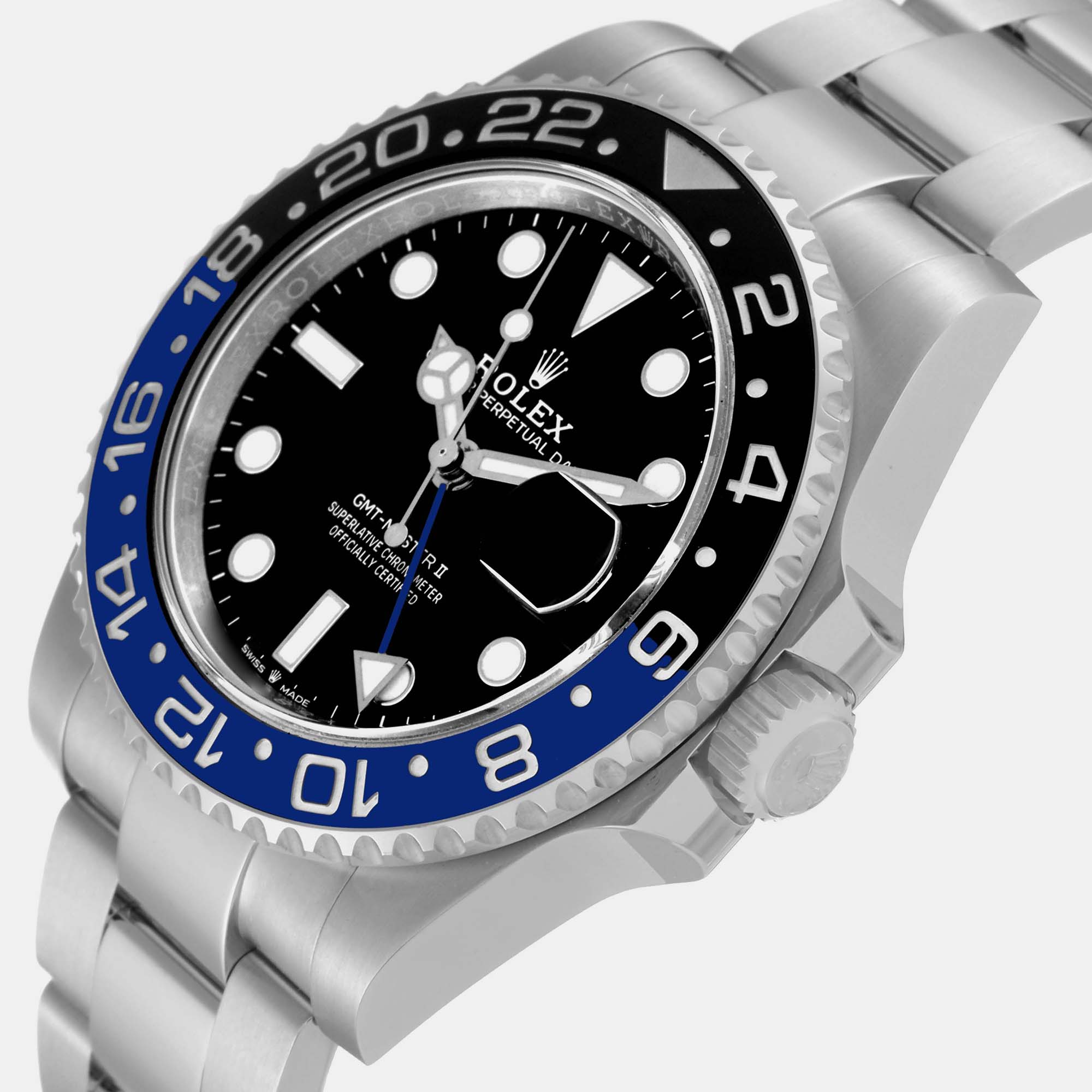 

Rolex GMT Master II Black Blue Batman Bezel Steel Men's Watch 126710 40 mm