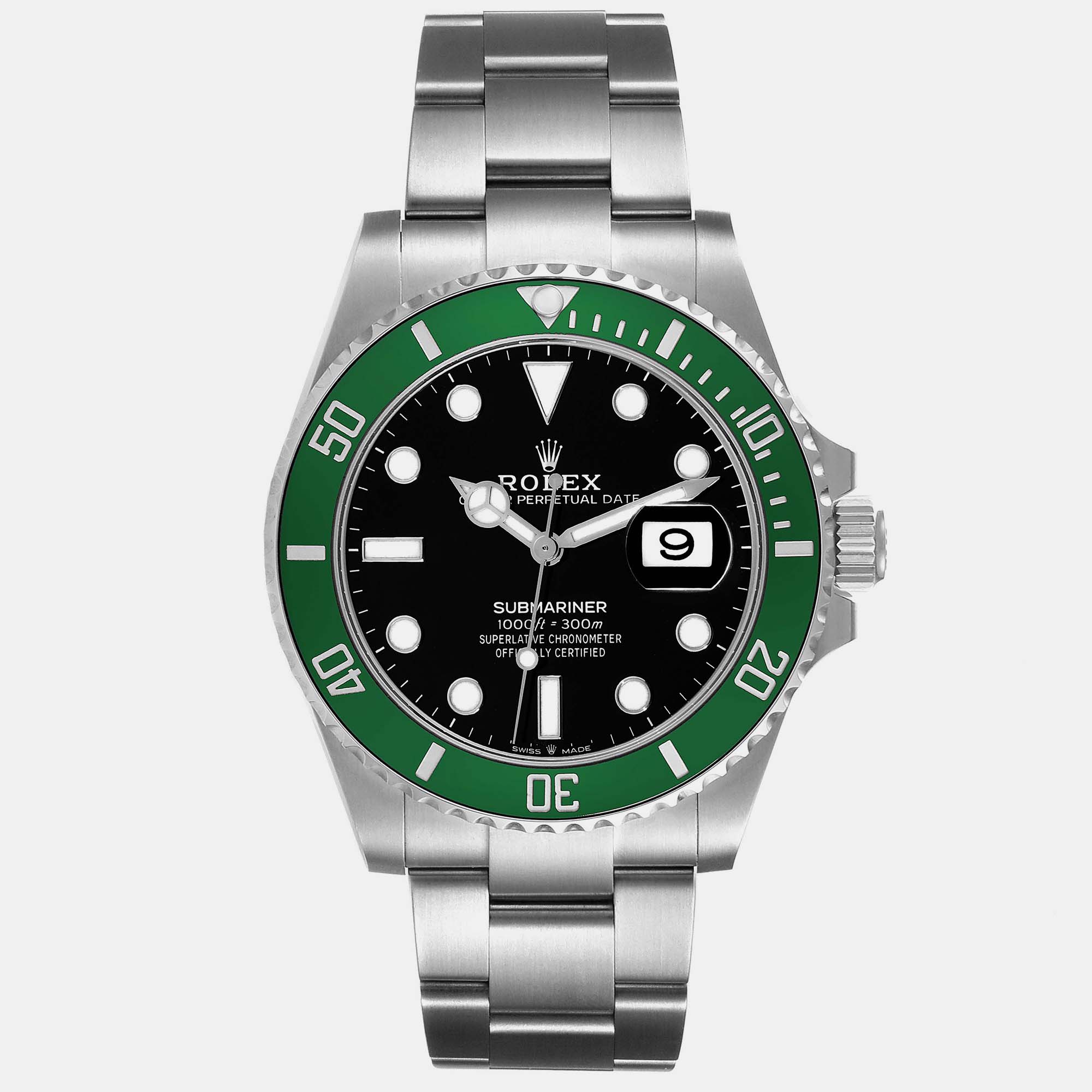 

Rolex Submariner Starbucks Green Ceramic Bezel Steel Men's Watch 126610LV 41 mm, Black