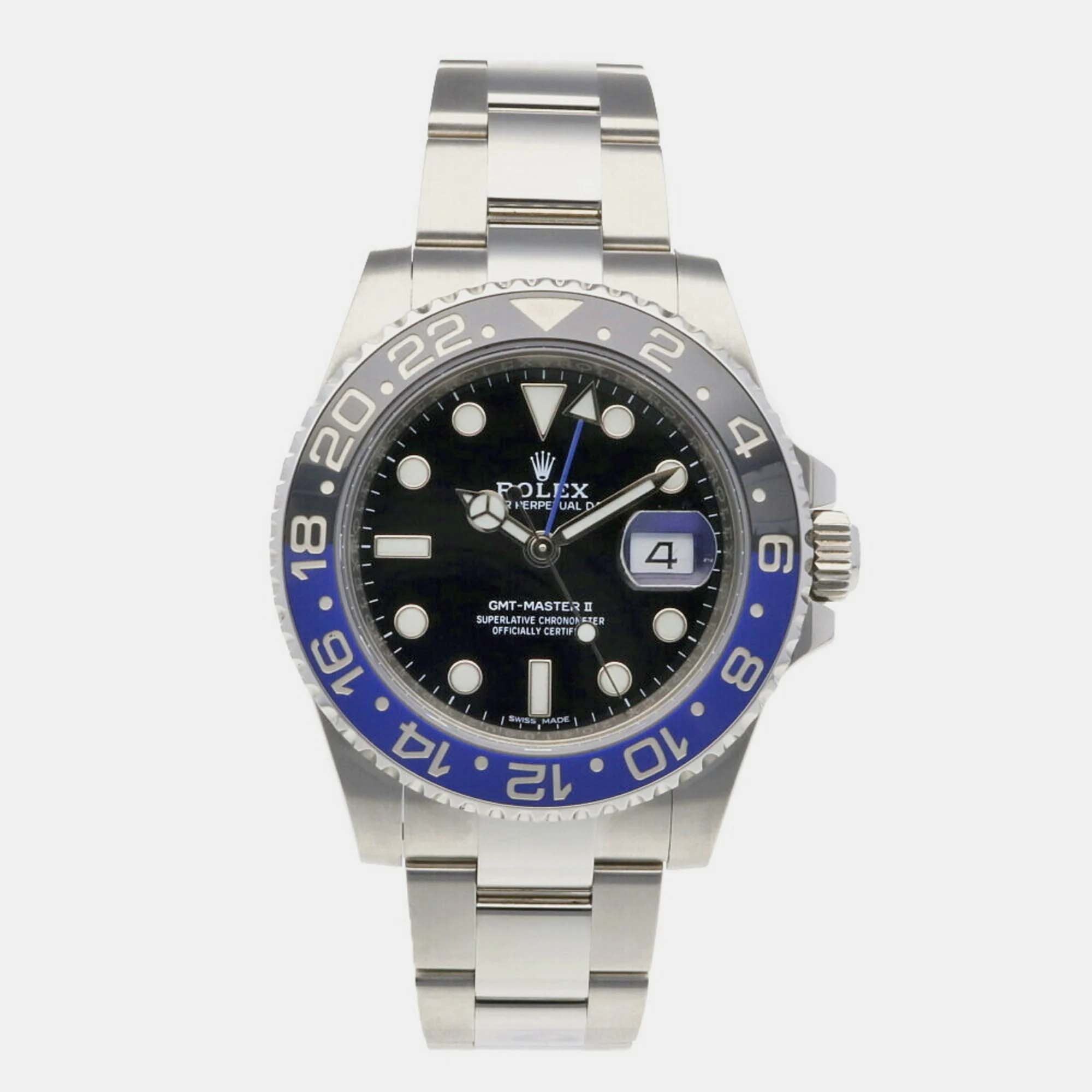 

Rolex Black Stainless Steel GMT-Master II 116710BLNR Automatic Men's Wristwatch 40 mm