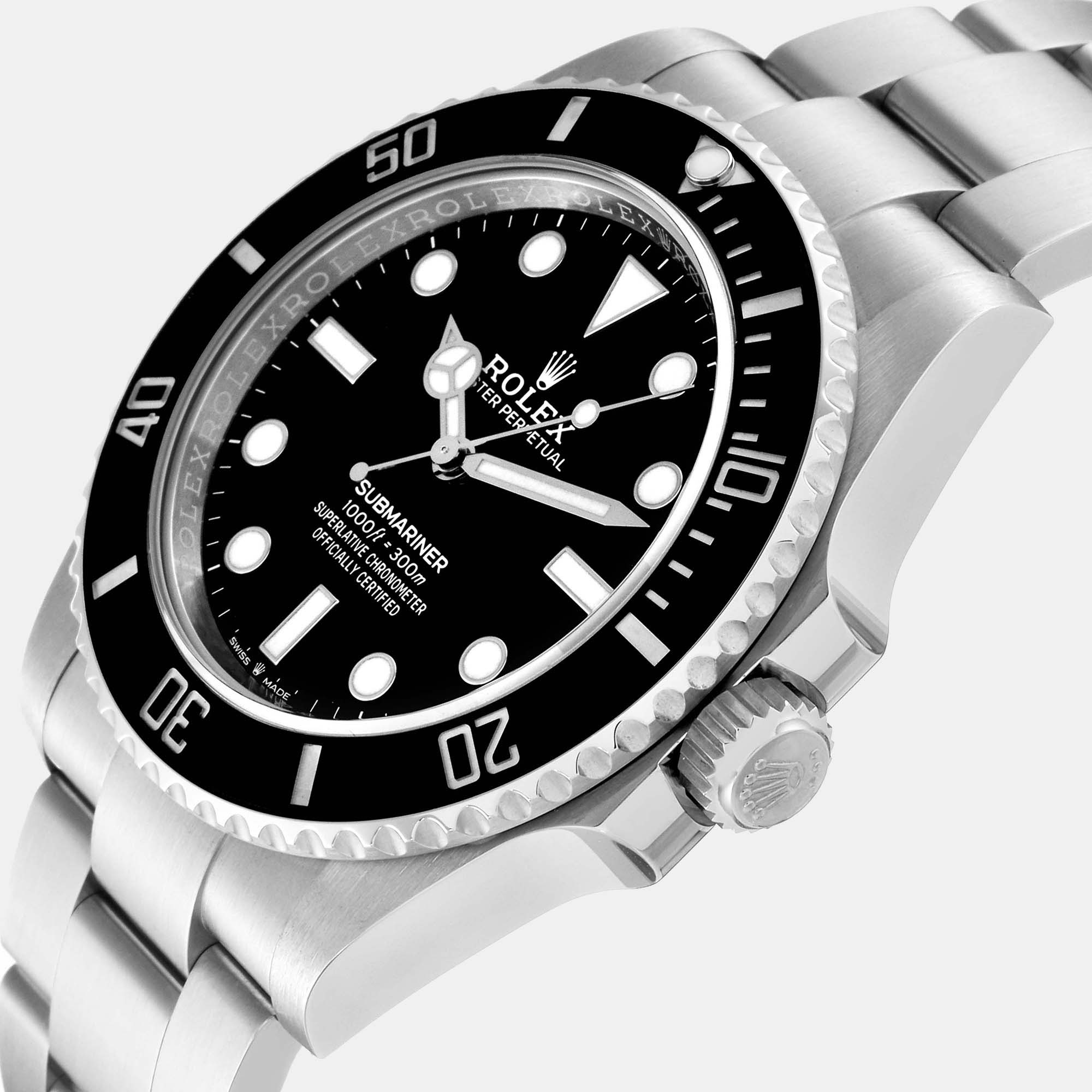 

Rolex Submariner Non-Date Ceramic Bezel Steel Mens Watch 124060 41 mm, Black