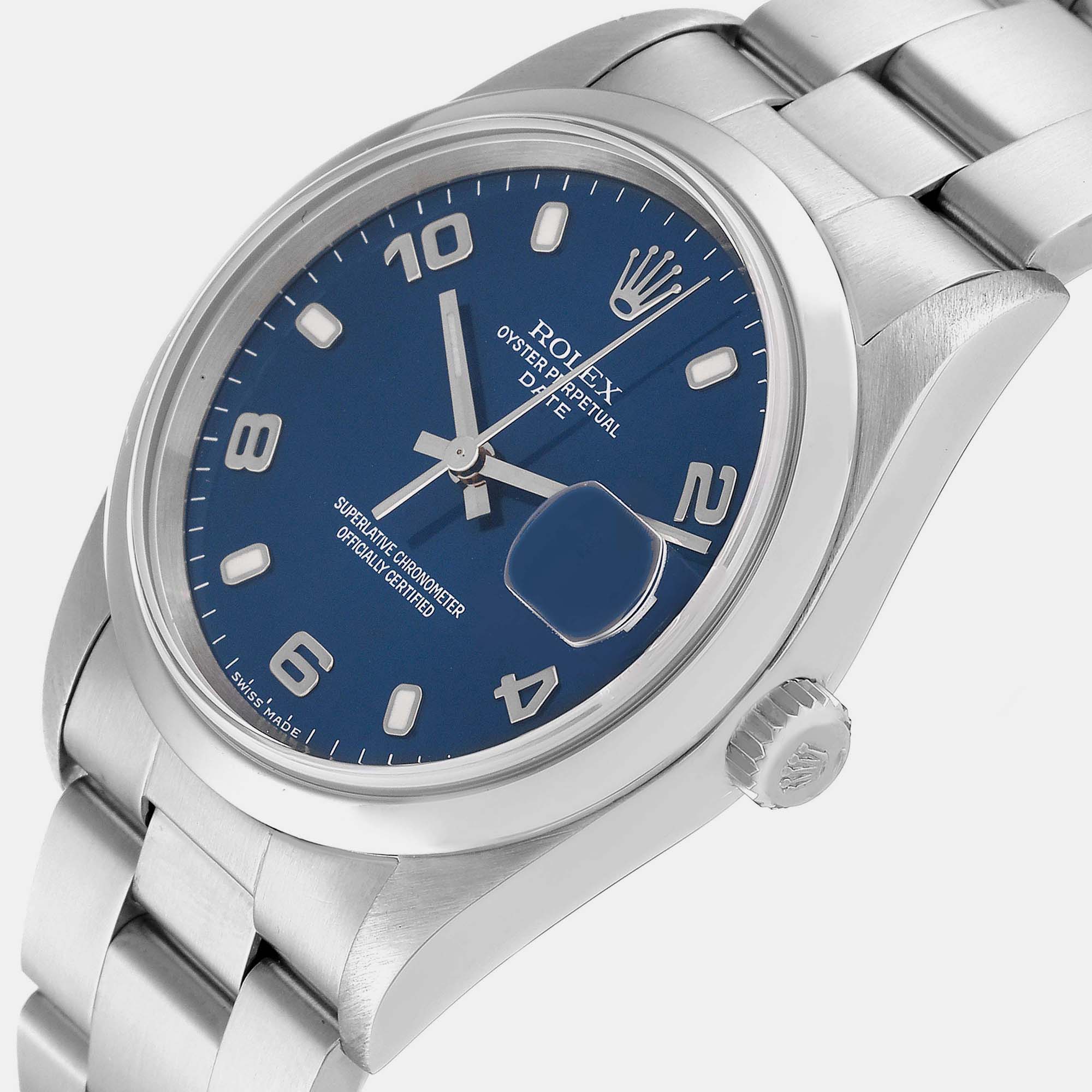 

Rolex Date Blue Dial Oyster Bracelet Steel Men's Watch 15200 34 mm