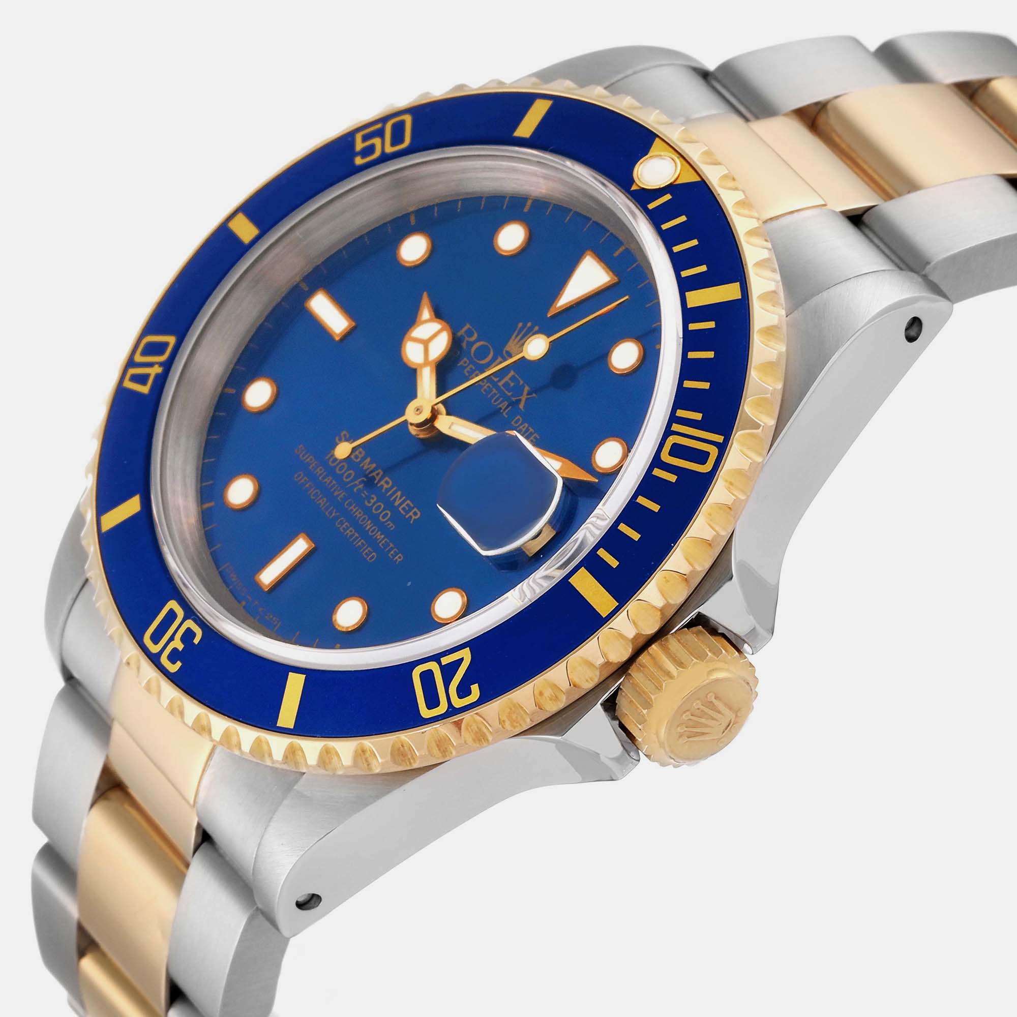 

Rolex Submariner Blue Dial Steel Yellow Gold Mens Watch 16613 40 mm